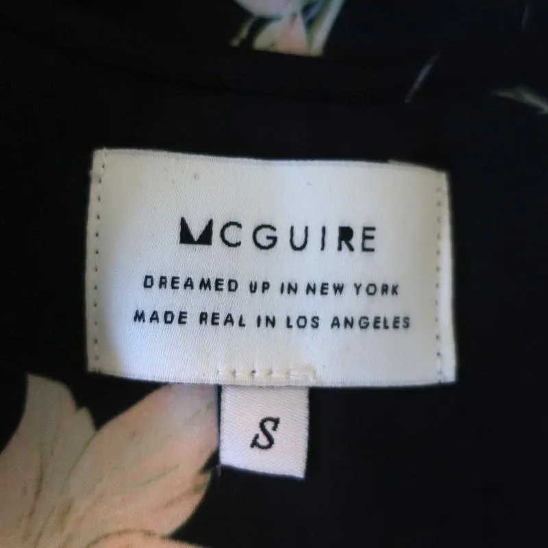 Blouse McGuire Noir Imprimé Florale Taille Petite Haut à Manches Cloche