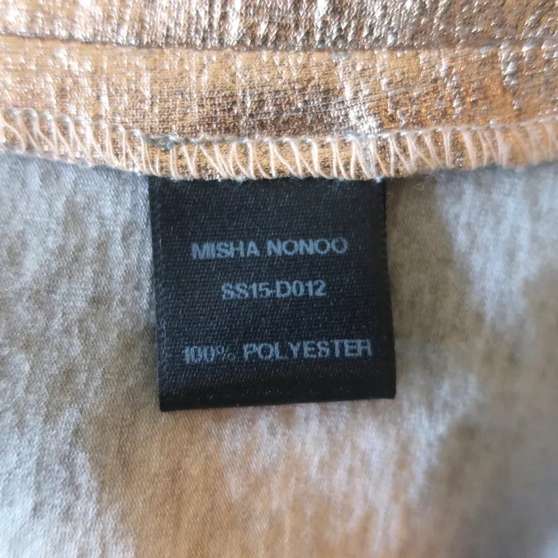 Misha Nonoo Haut Eva Rose Gold Métallisé Feuille Taille 0 Manches Courtes Tee
