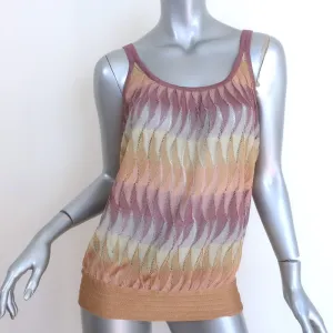 Missoni Wavy Knit Tank Top Multicolor Rayon Size 46