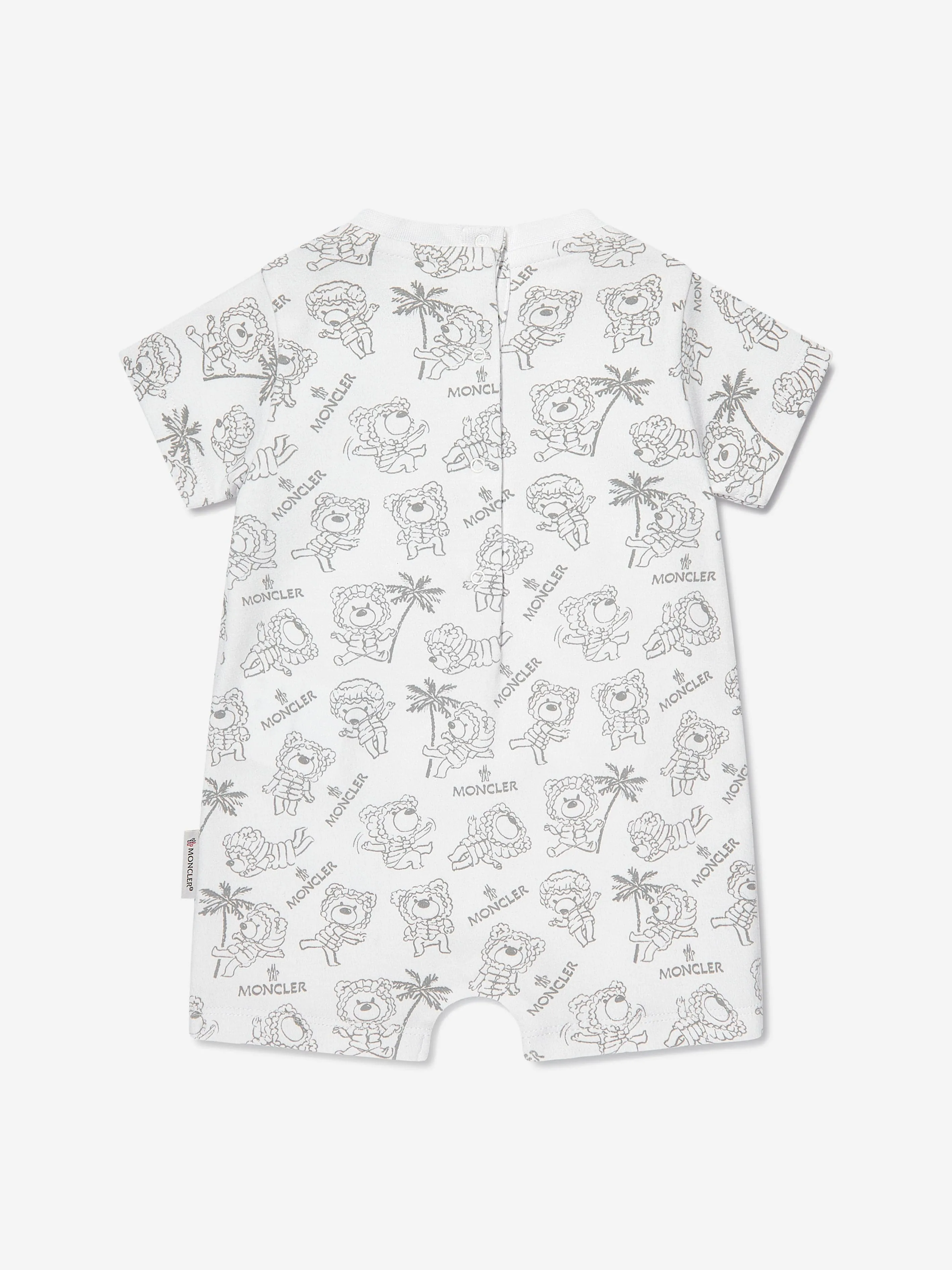 Moncler Enfant Combinaison Bébé Ours Logo en Blanc