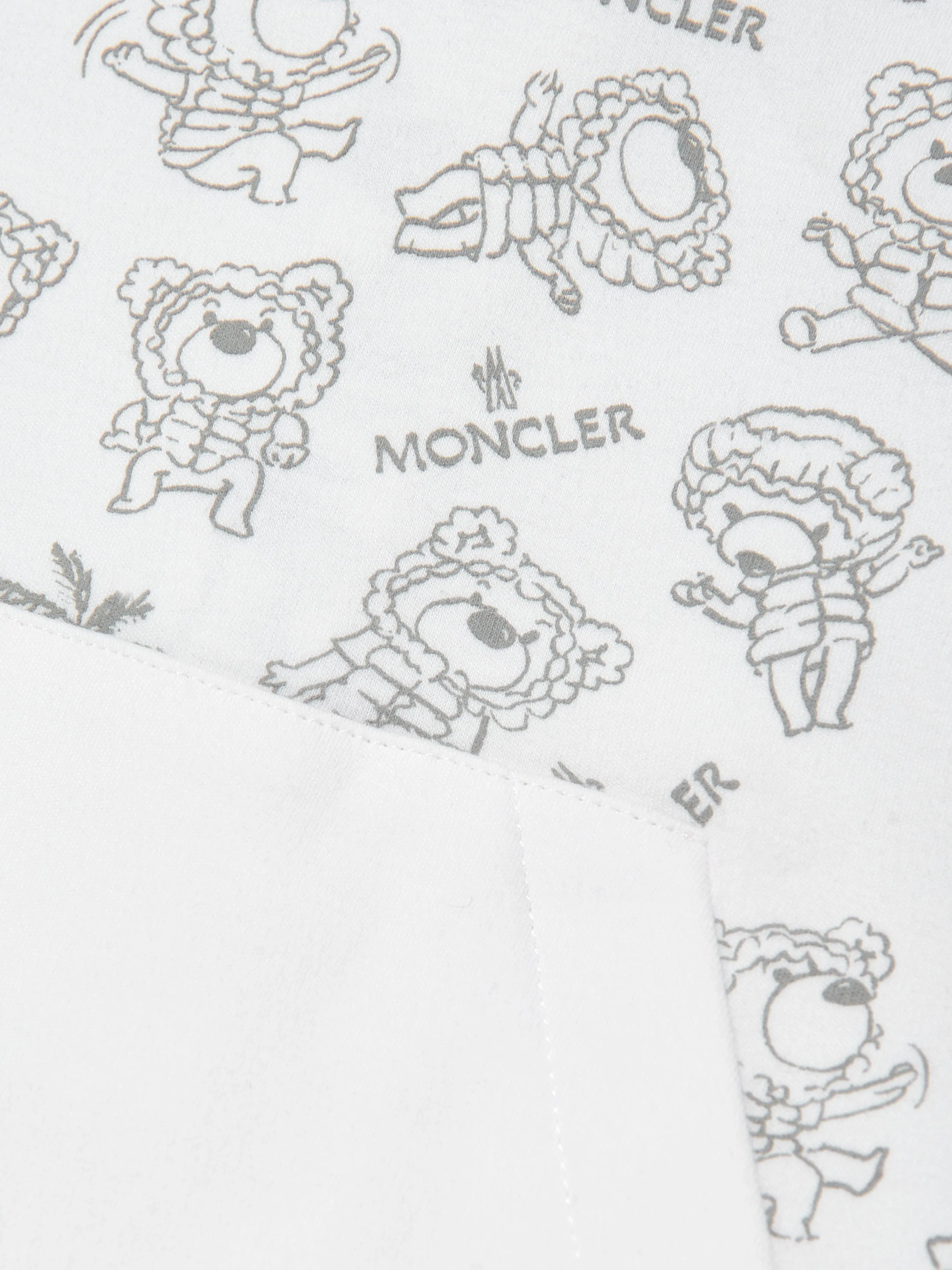 Moncler Enfant Combinaison Bébé Ours Logo en Blanc