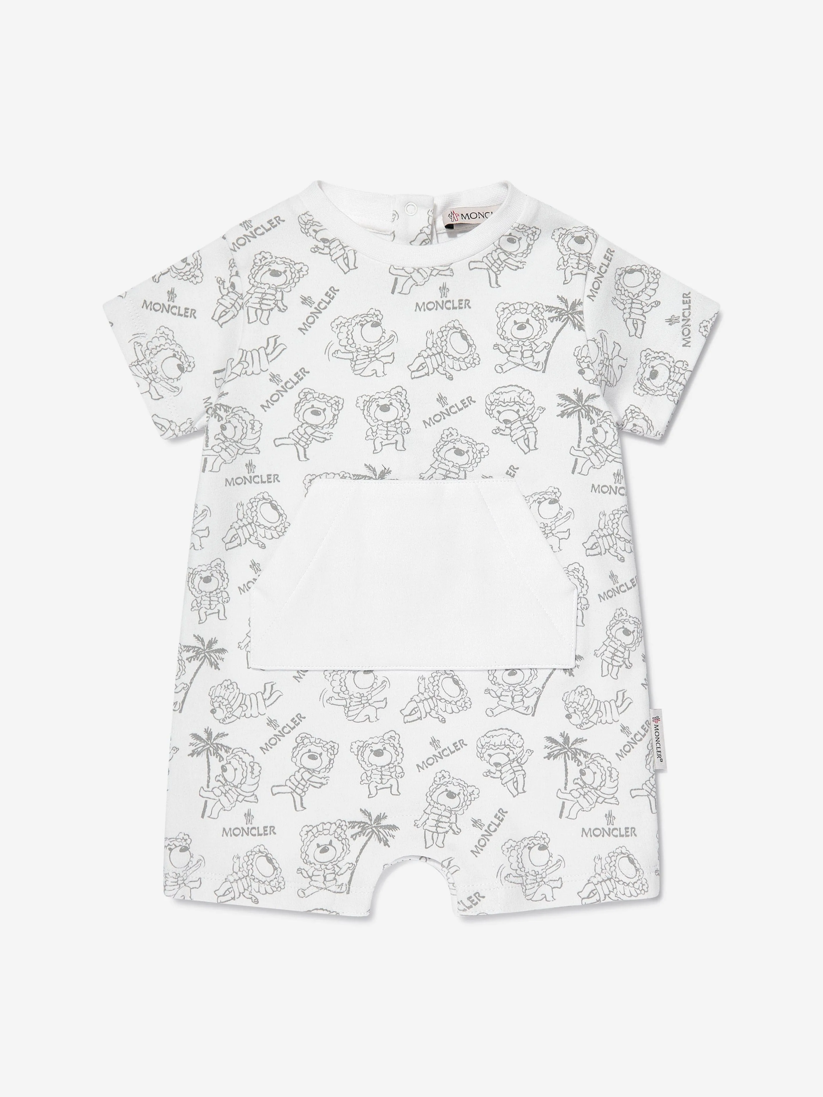 Moncler Enfant Combinaison Bébé Ours Logo en Blanc
