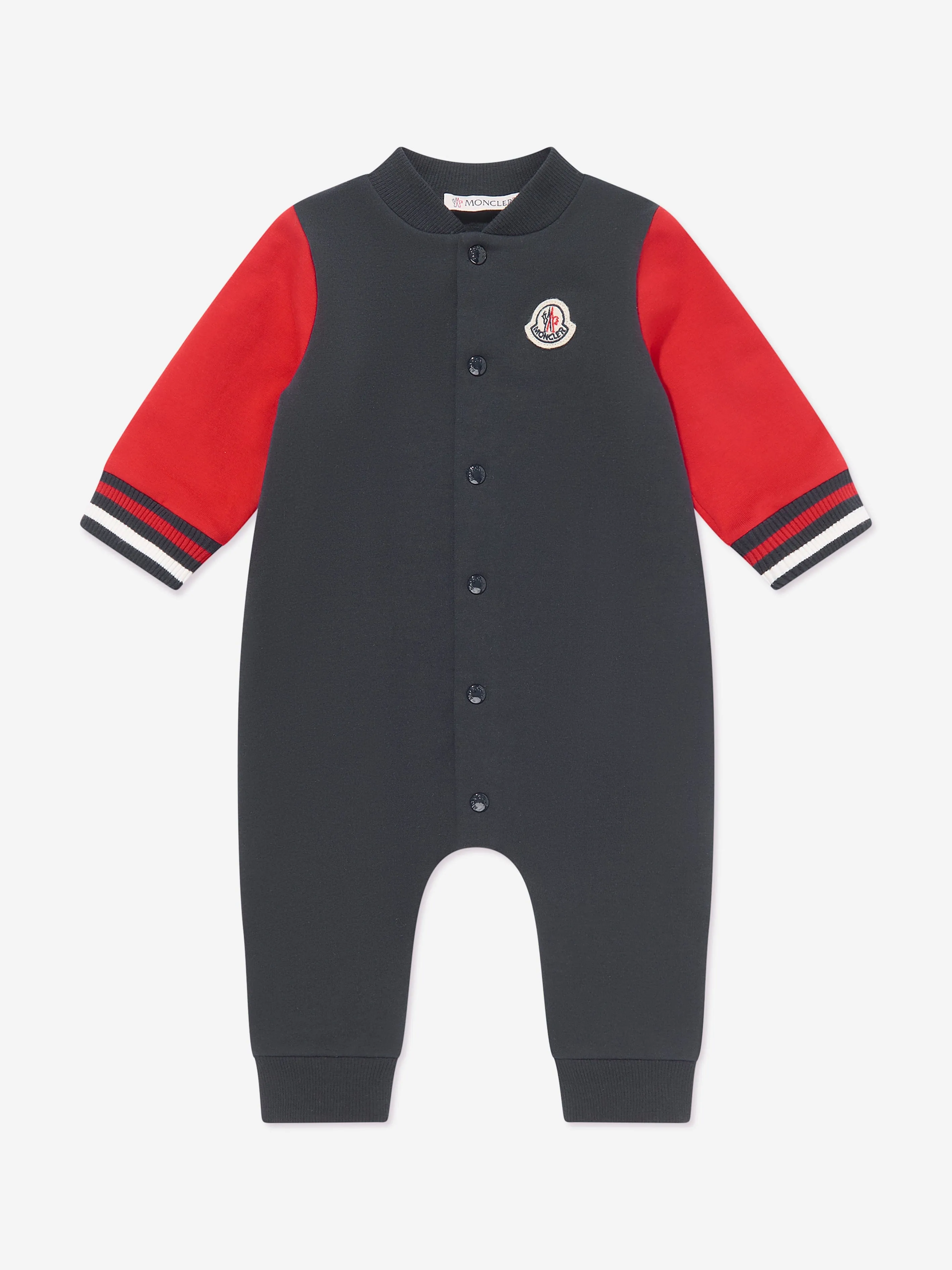 Moncler Enfant Combinaison Bébé Garçon avec Logo en Bleu Marine