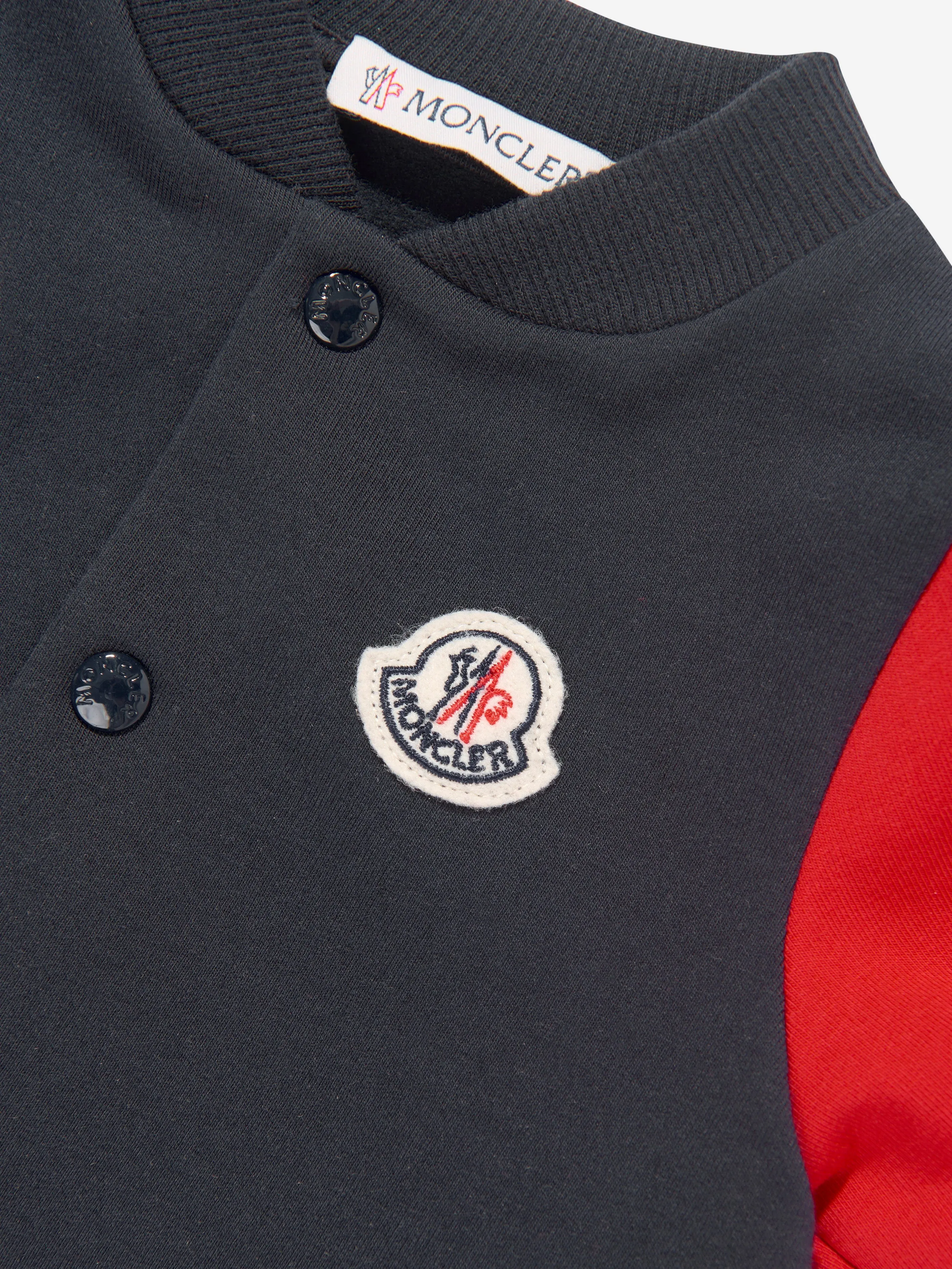 Moncler Enfant Combinaison Bébé Garçon avec Logo en Bleu Marine