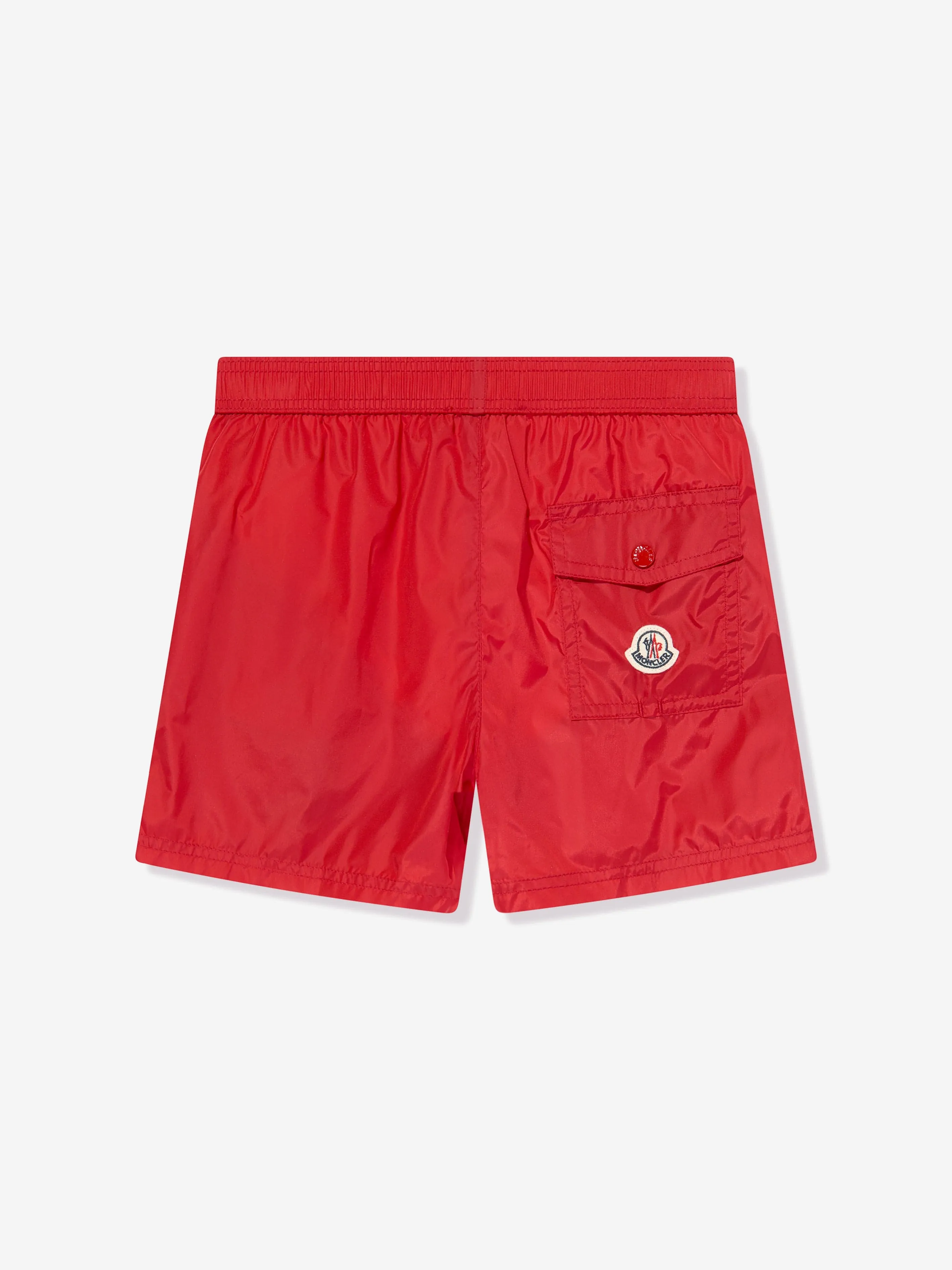 Moncler Enfant Short de bain à logo pour garçon en rouge