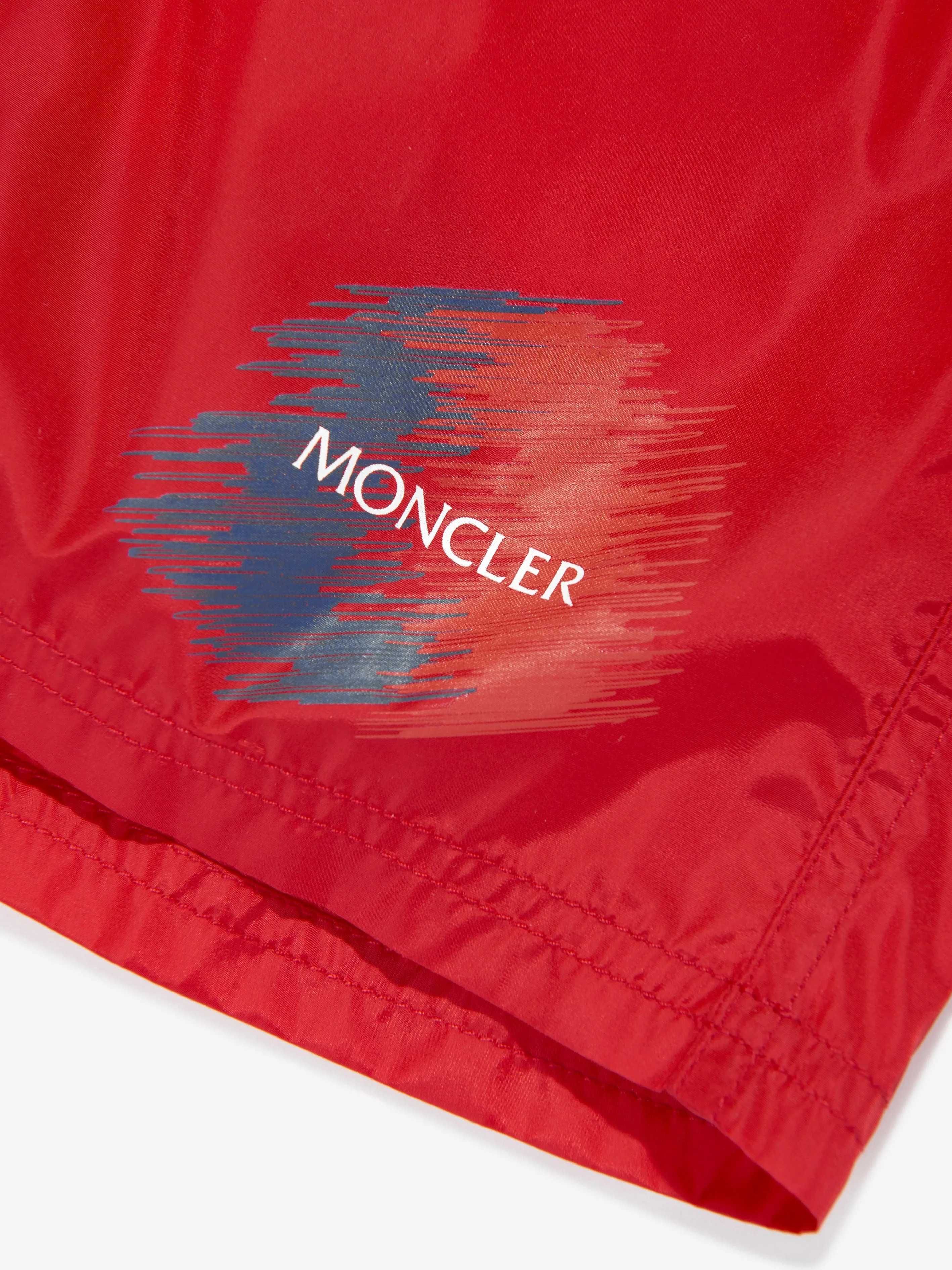 Moncler Enfant Short de bain à logo pour garçon en rouge