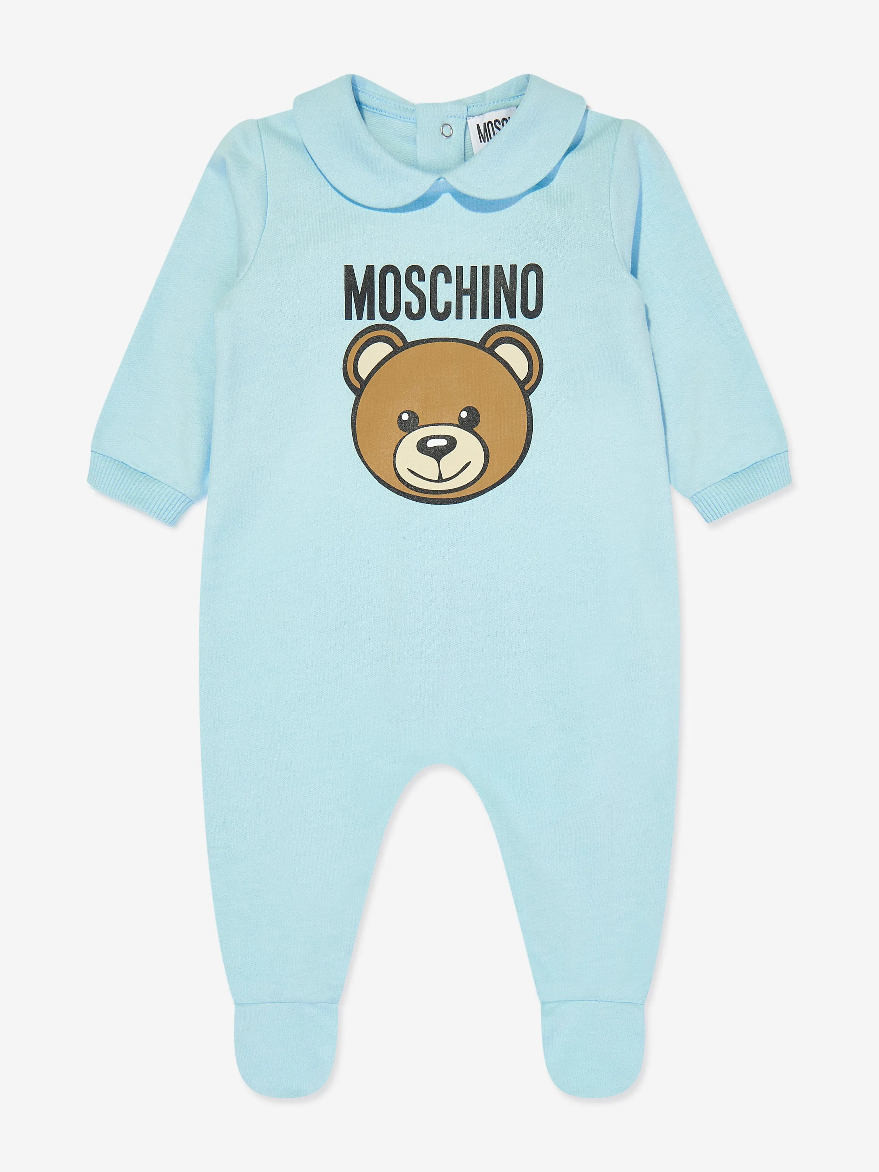 Ensemble Cadeau Body Bébé Garçon avec Logo Ours Moschino en Bleu