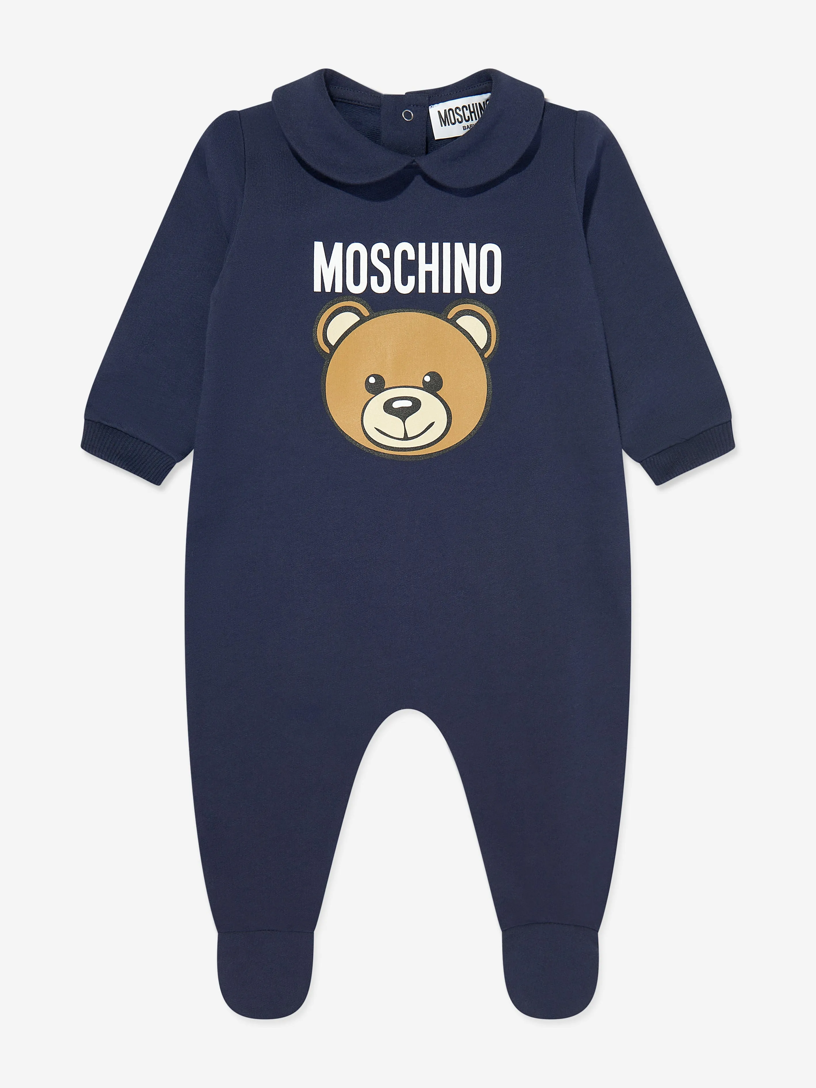 Ensemble Cadeau Body Bébé Garçon avec Logo Ours Moschino en Bleu Marine
