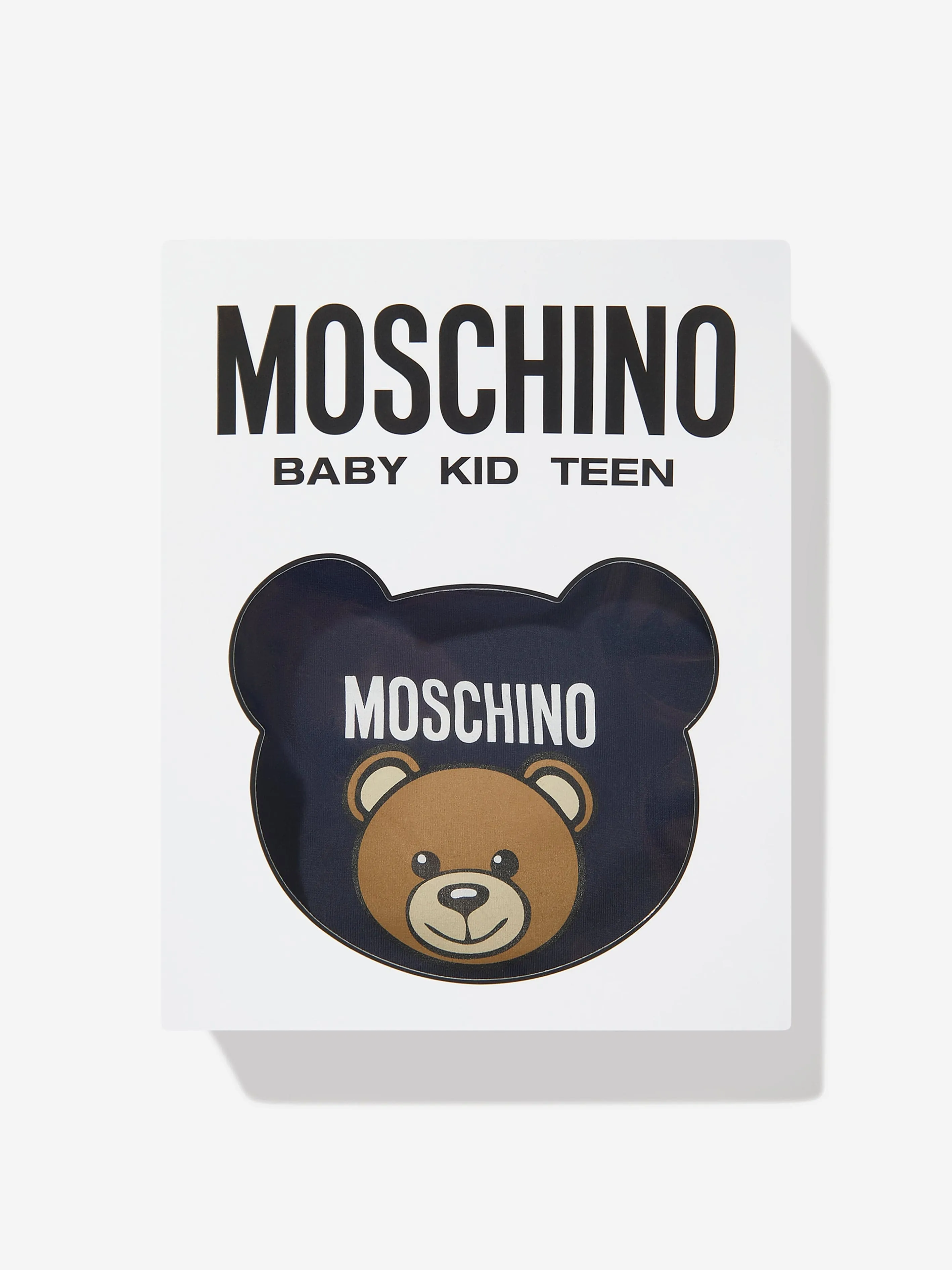Ensemble Cadeau Body Bébé Garçon avec Logo Ours Moschino en Bleu Marine