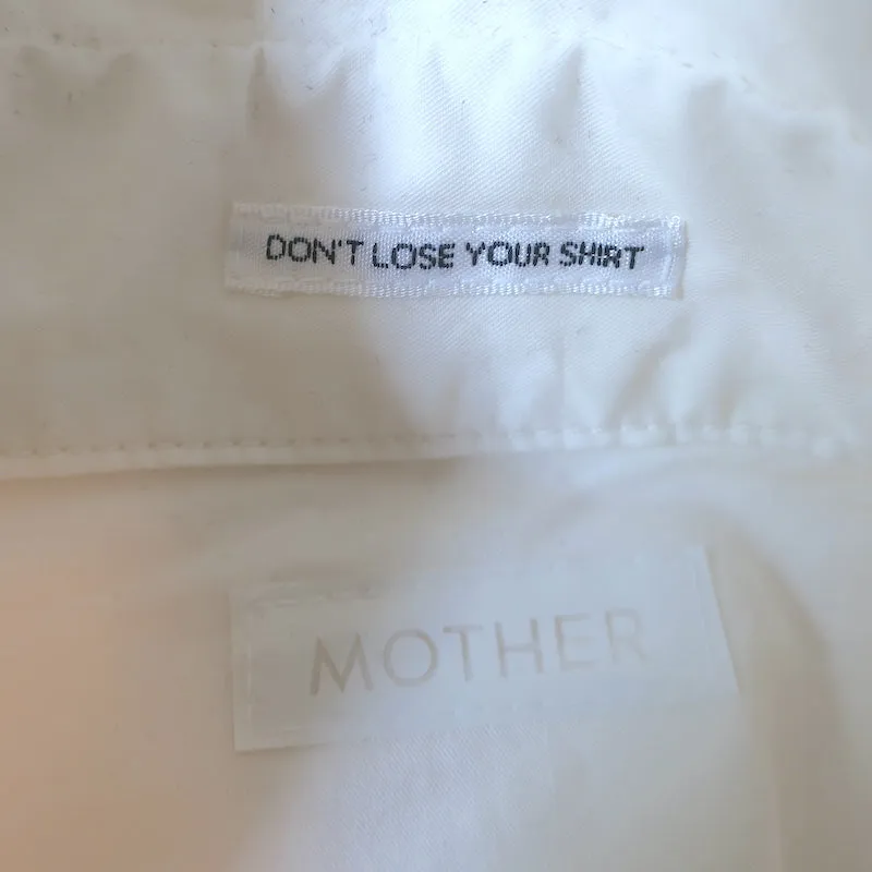 Mère Le Roomie Frenchie Chemise Blanc Coton Taille Moyenne Manches Longues Blouse NEUVE