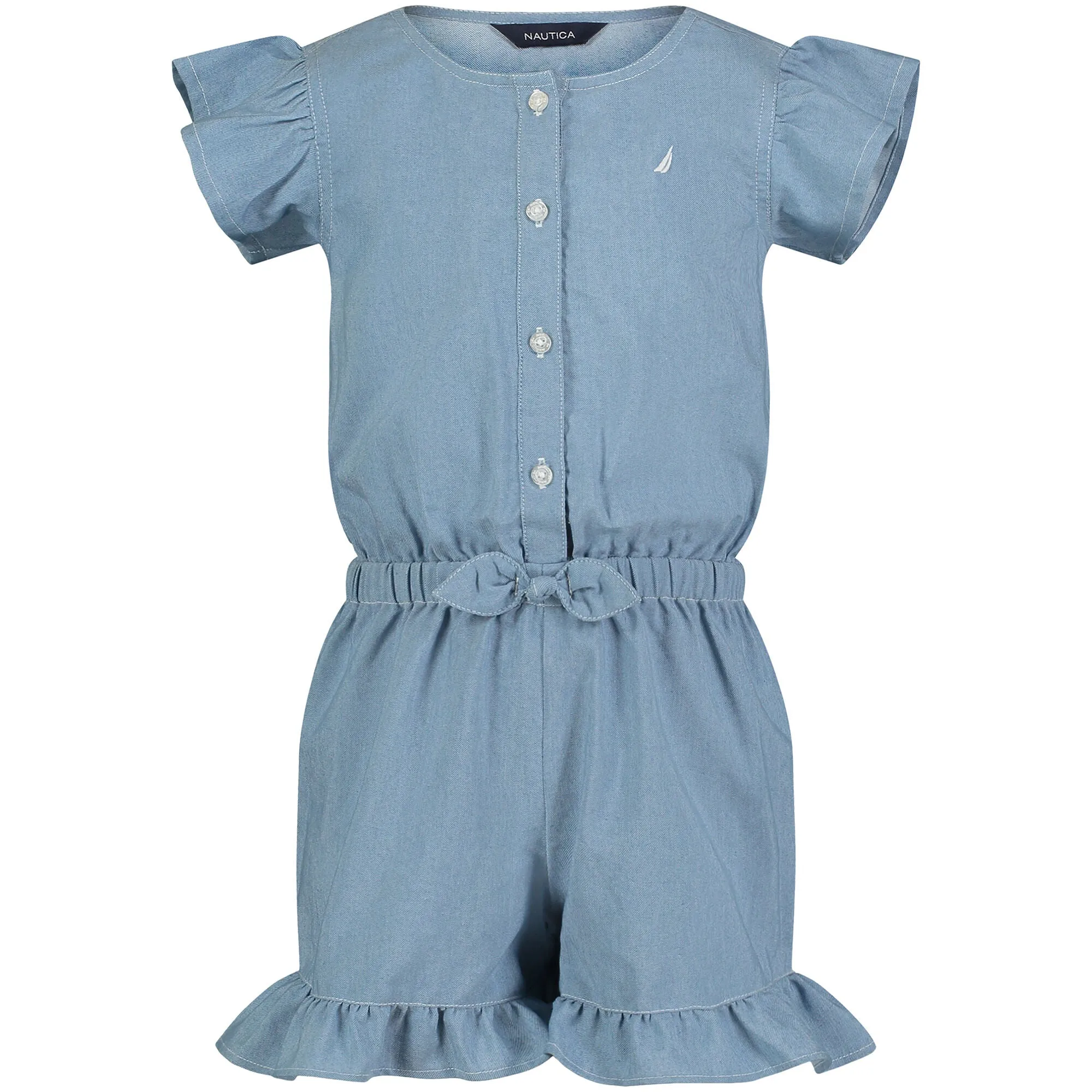 Nautica Combinaison en Jean pour Fille en Bas Âge (2T-4T) Bleu Domaine Nautica