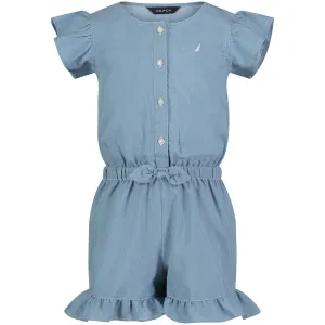 Nautica Toddler Girls' Denim Romper (2T-4T) Estate Blue Nautica