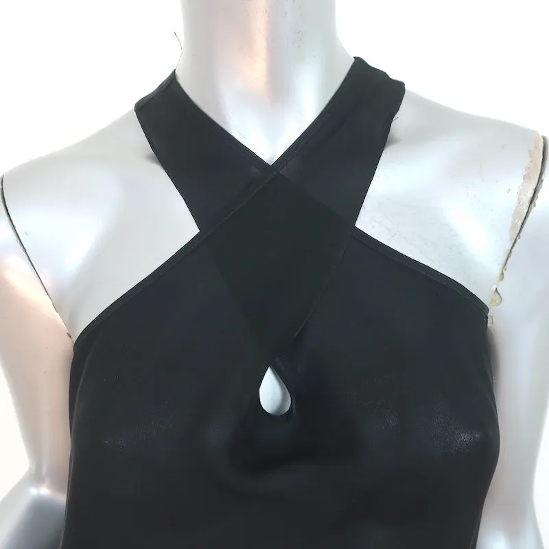 Nili Lotan Haut à liens croisés Noir Soie Taille Très Petit Blouse sans manches