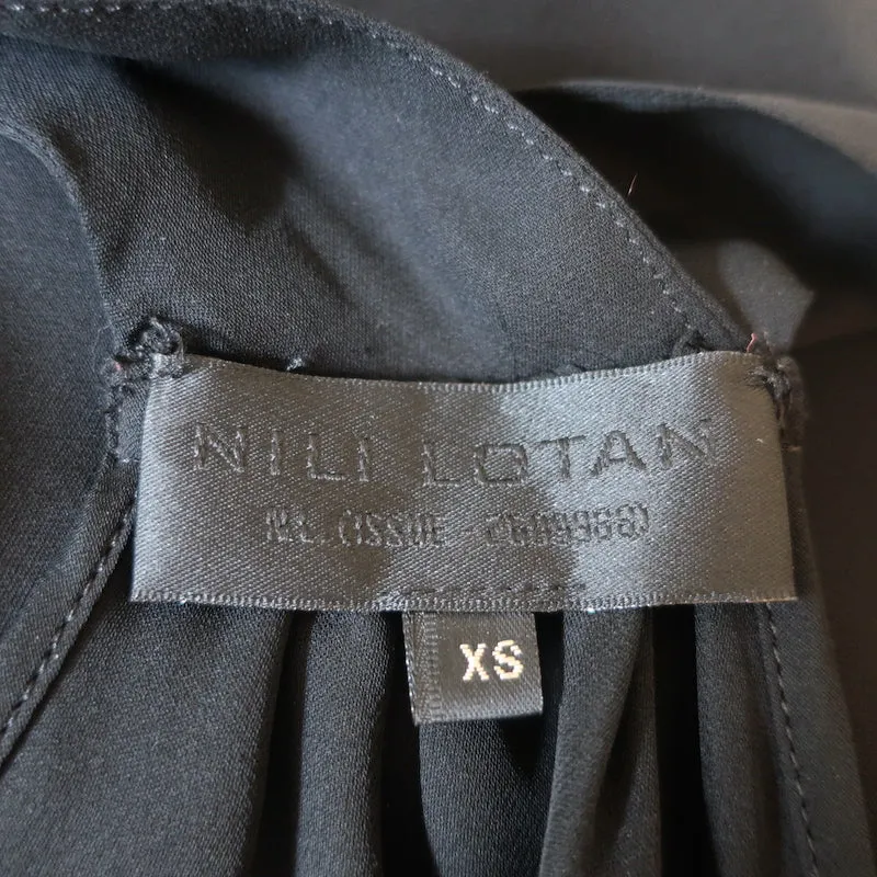 Nili Lotan Haut à liens croisés Noir Soie Taille Très Petit Blouse sans manches