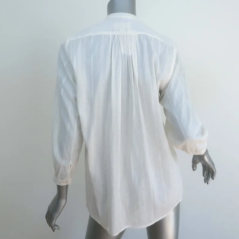 Nili Lotan Blouse Estelle à Boutons Crème Taille Très Petite Haut à Manches 3/4 NEUF