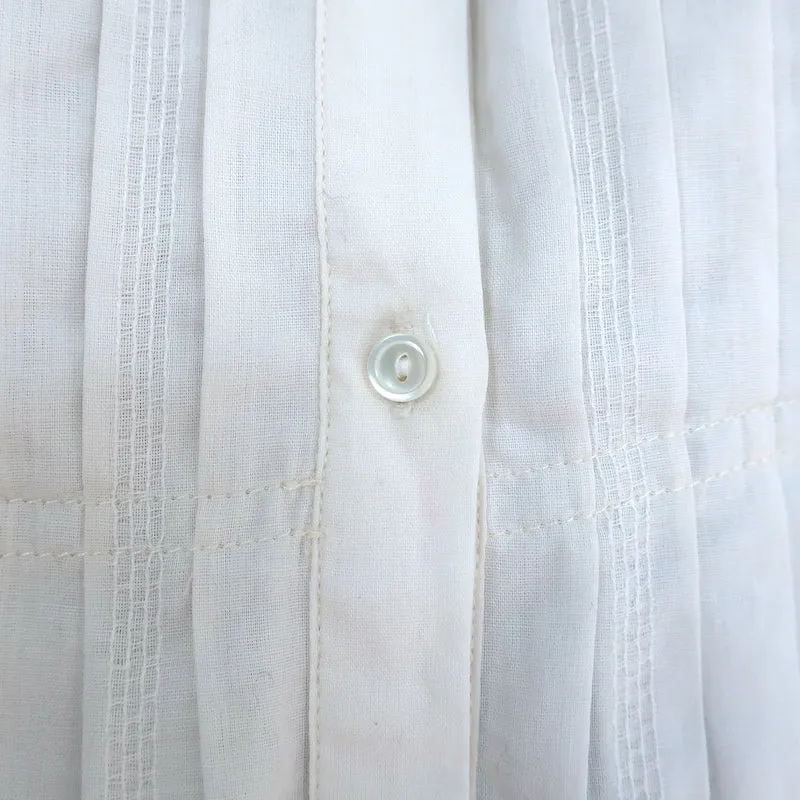 Nili Lotan Blouse Estelle à Boutons Crème Taille Très Petite Haut à Manches 3/4 NEUF