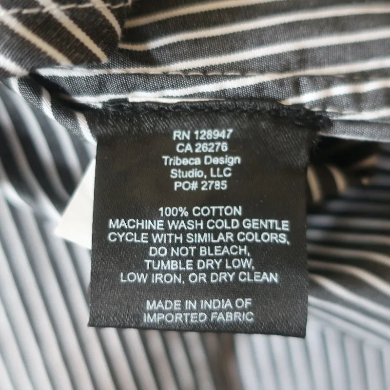 Chemise Nili Lotan Lydia Rayures Noir et Blanc en Coton Volumineux Taille Très Petite NEUVE