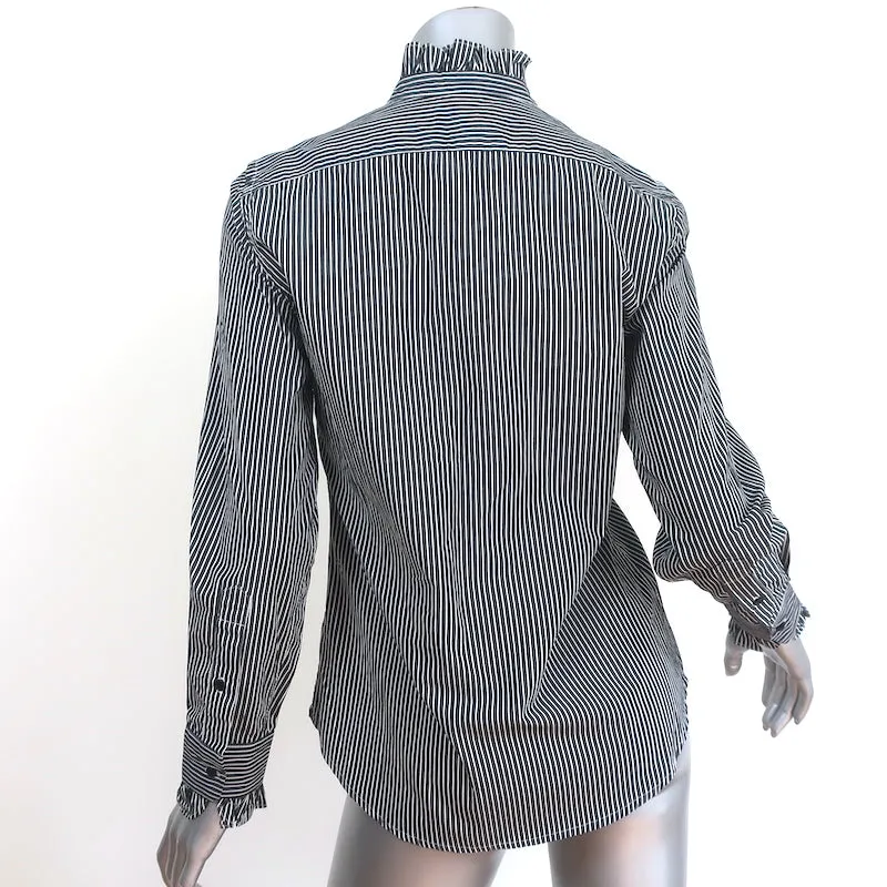 Chemise Nili Lotan Lydia Rayures Noir et Blanc en Coton Volumineux Taille Très Petite NEUVE
