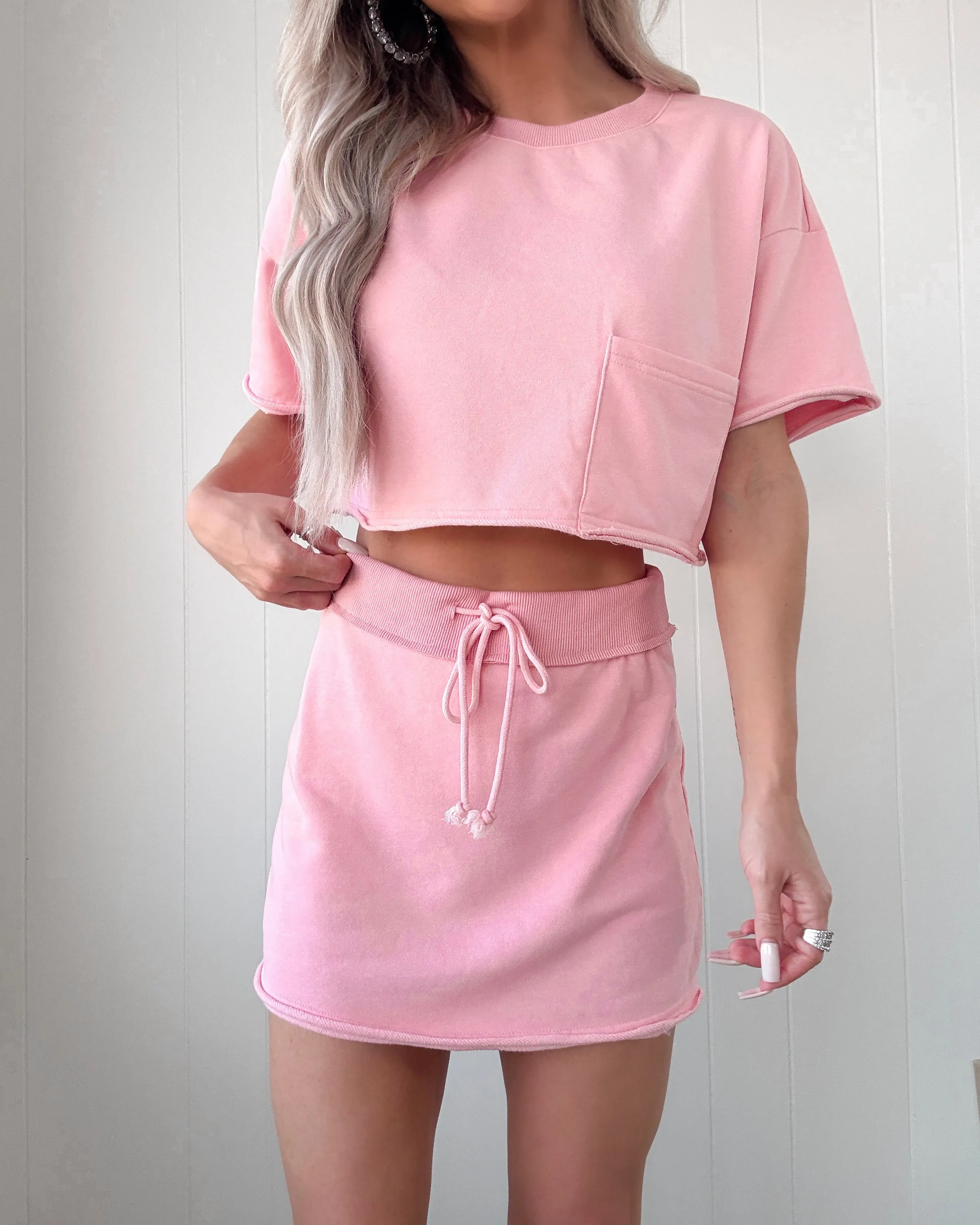 Ensemble Tee Crop Nora & Jupe-Short - Rose