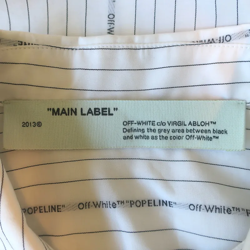 Off-White c/o Virgil Abloh Chemise à nœud devant en popeline rayée blanche Taille 40