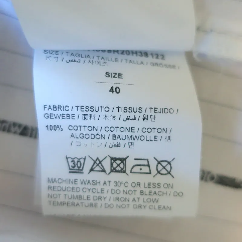 Off-White c/o Virgil Abloh Chemise à nœud devant en popeline rayée blanche Taille 40