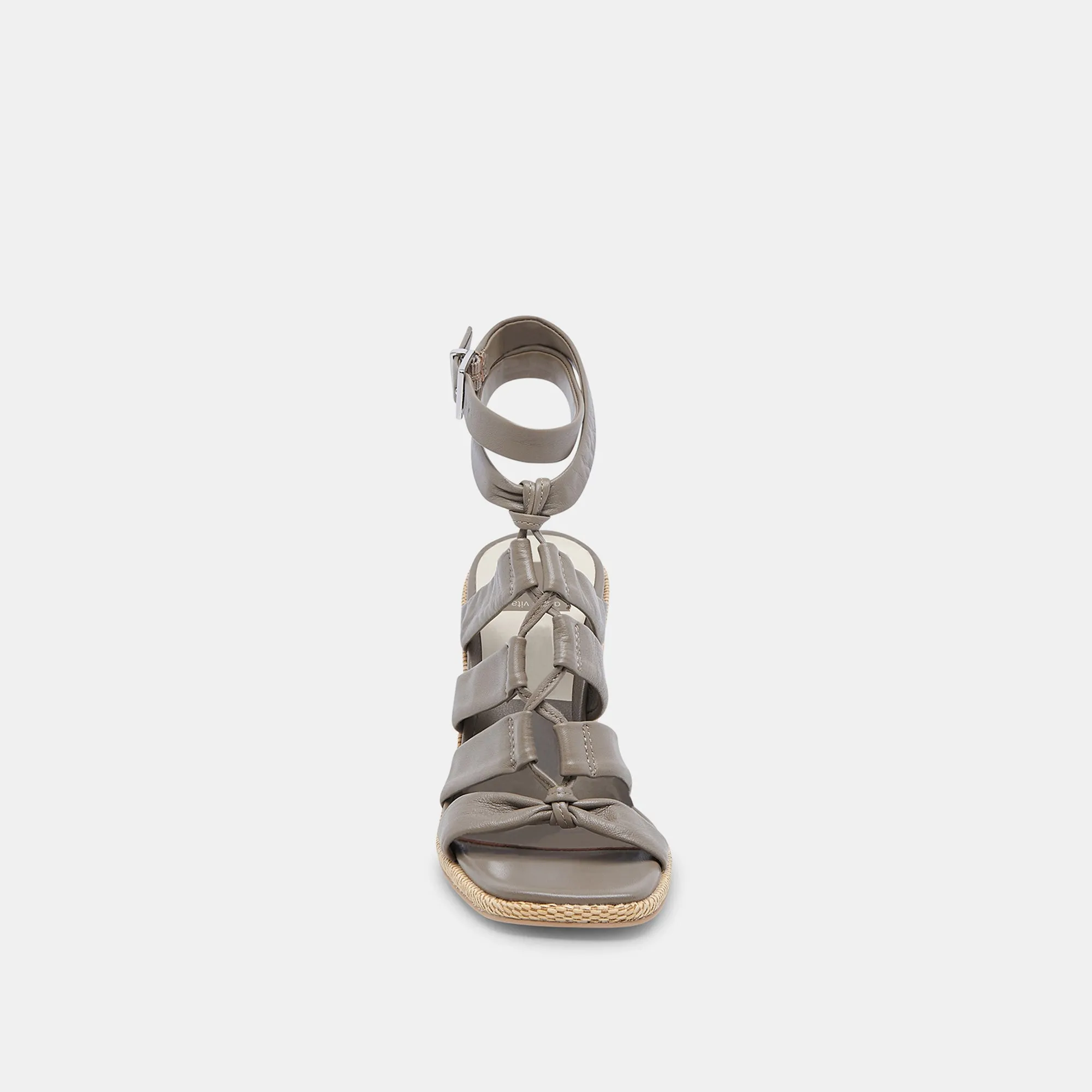 OLEMA TALONS CUIR VERT OLIVE FONCÉ