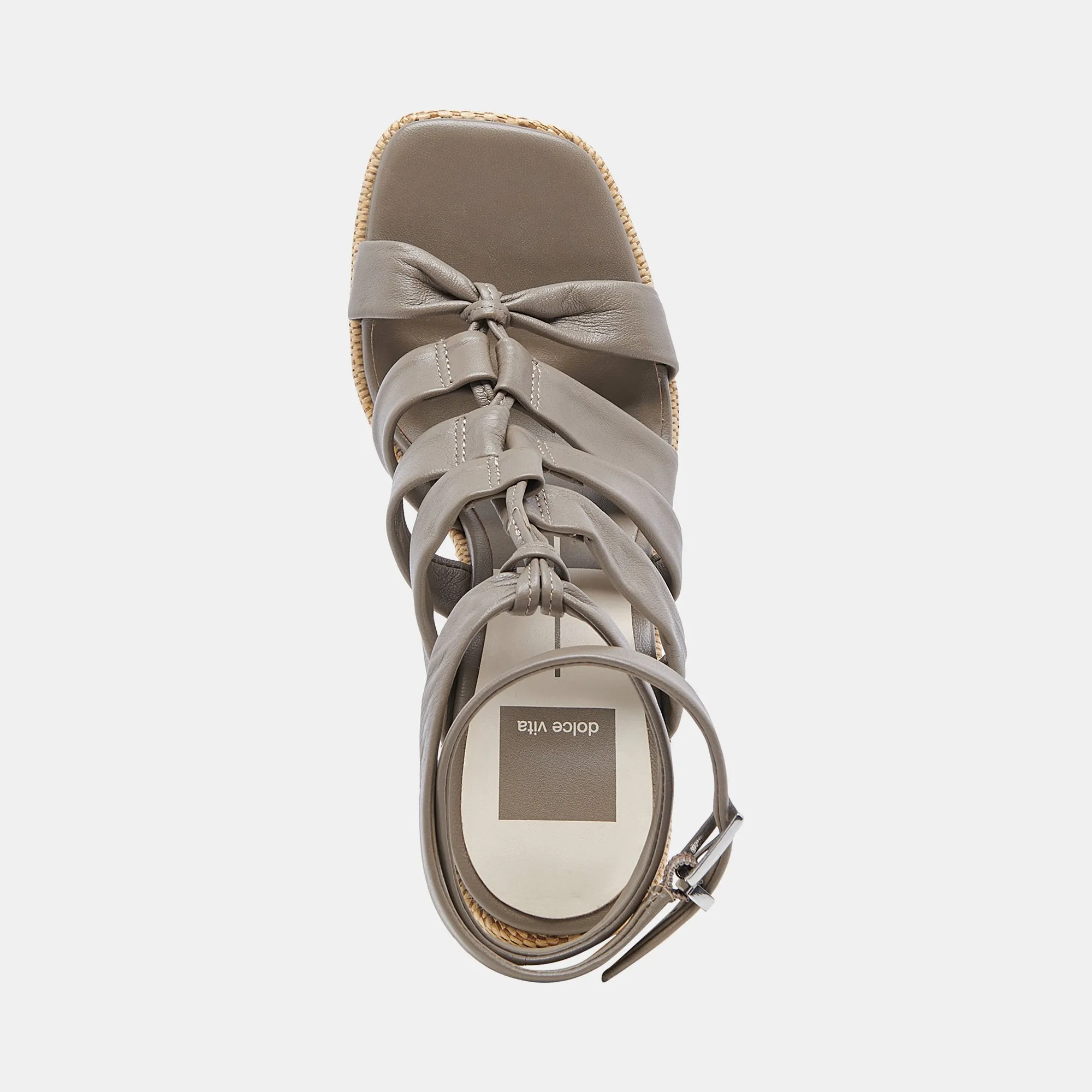 OLEMA TALONS CUIR VERT OLIVE FONCÉ