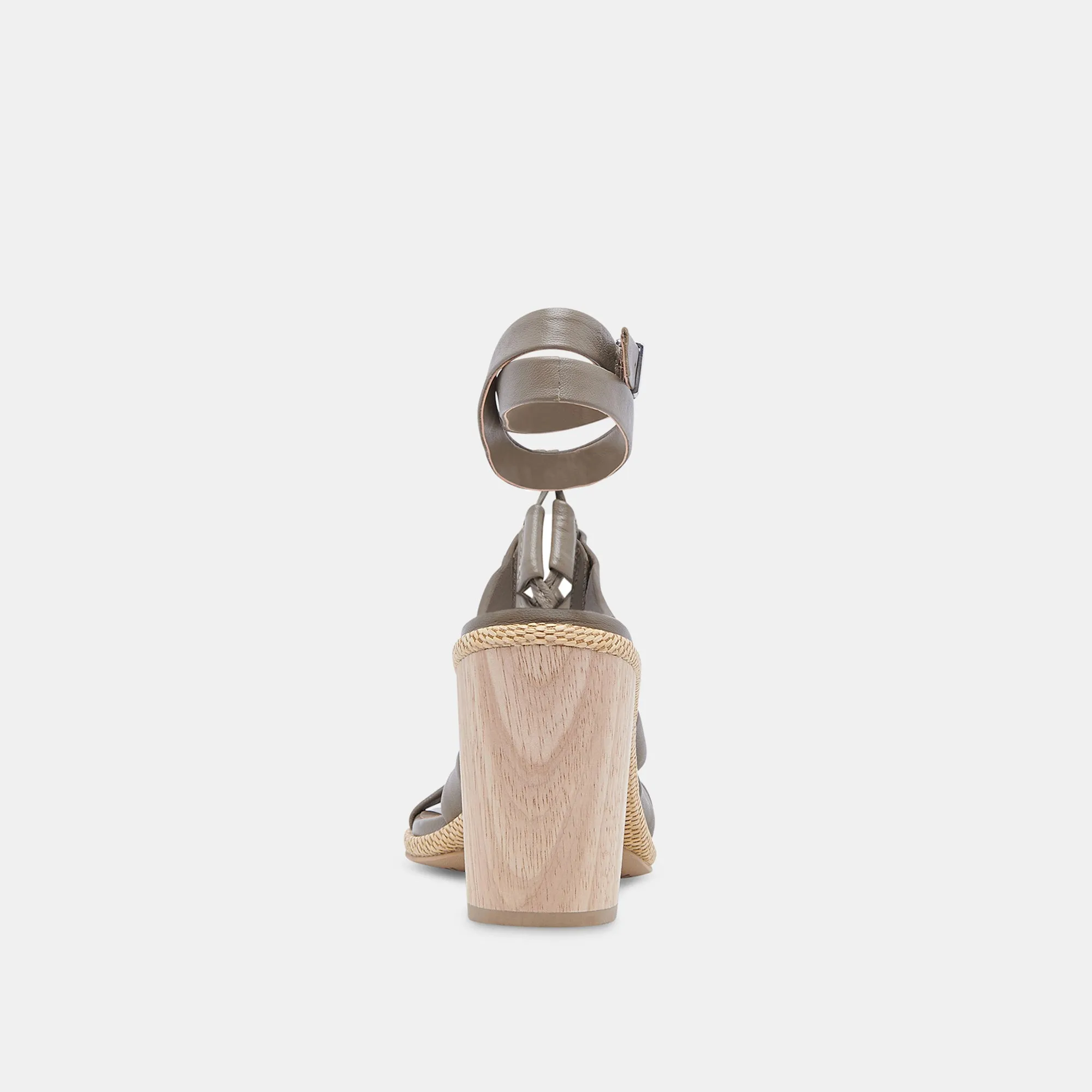 OLEMA TALONS CUIR VERT OLIVE FONCÉ