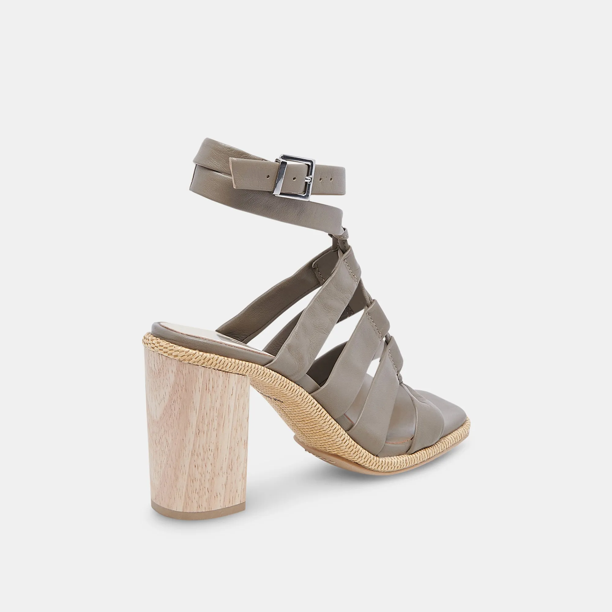 OLEMA TALONS CUIR VERT OLIVE FONCÉ