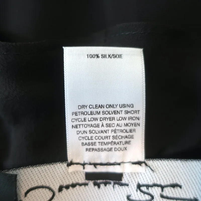 Oscar de la Renta Blouse en Chiffon à Col Noué Marron Foncé Taille 6 Haut à Manches Longues