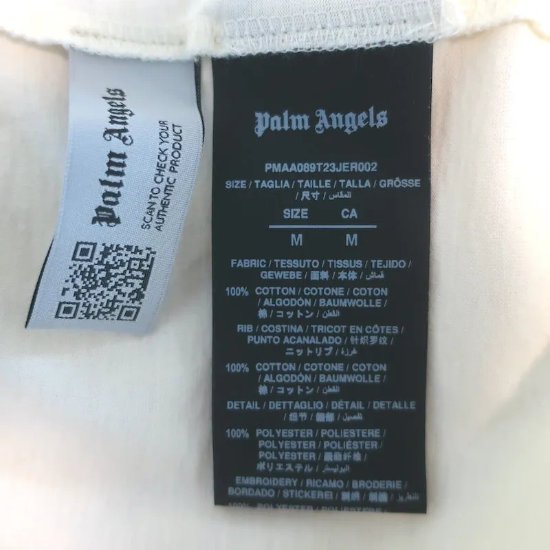 Palm Angels x Formule 1 T-shirt Monogramme Ivoire Coton Taille Moyenne NEUF