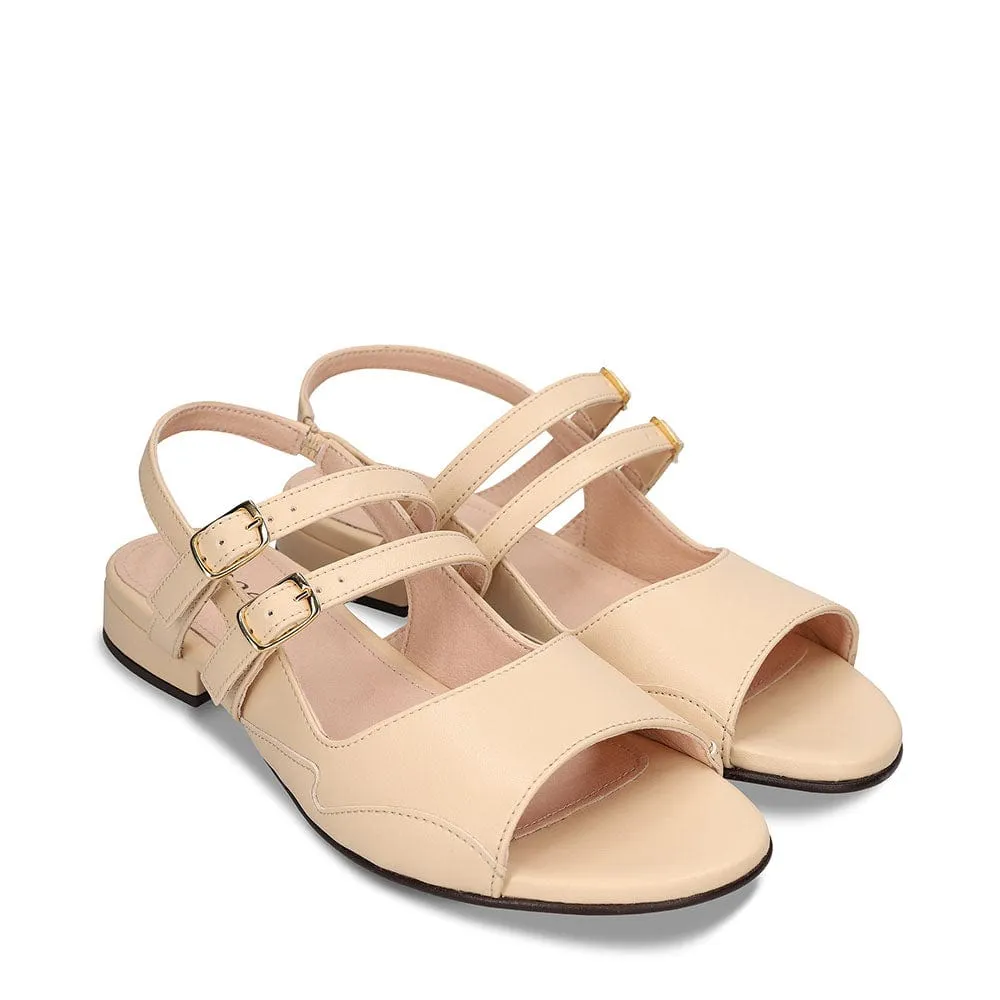 Sandales Slingback en Cuir Végétal de Pomme Pax Vegan | Beige