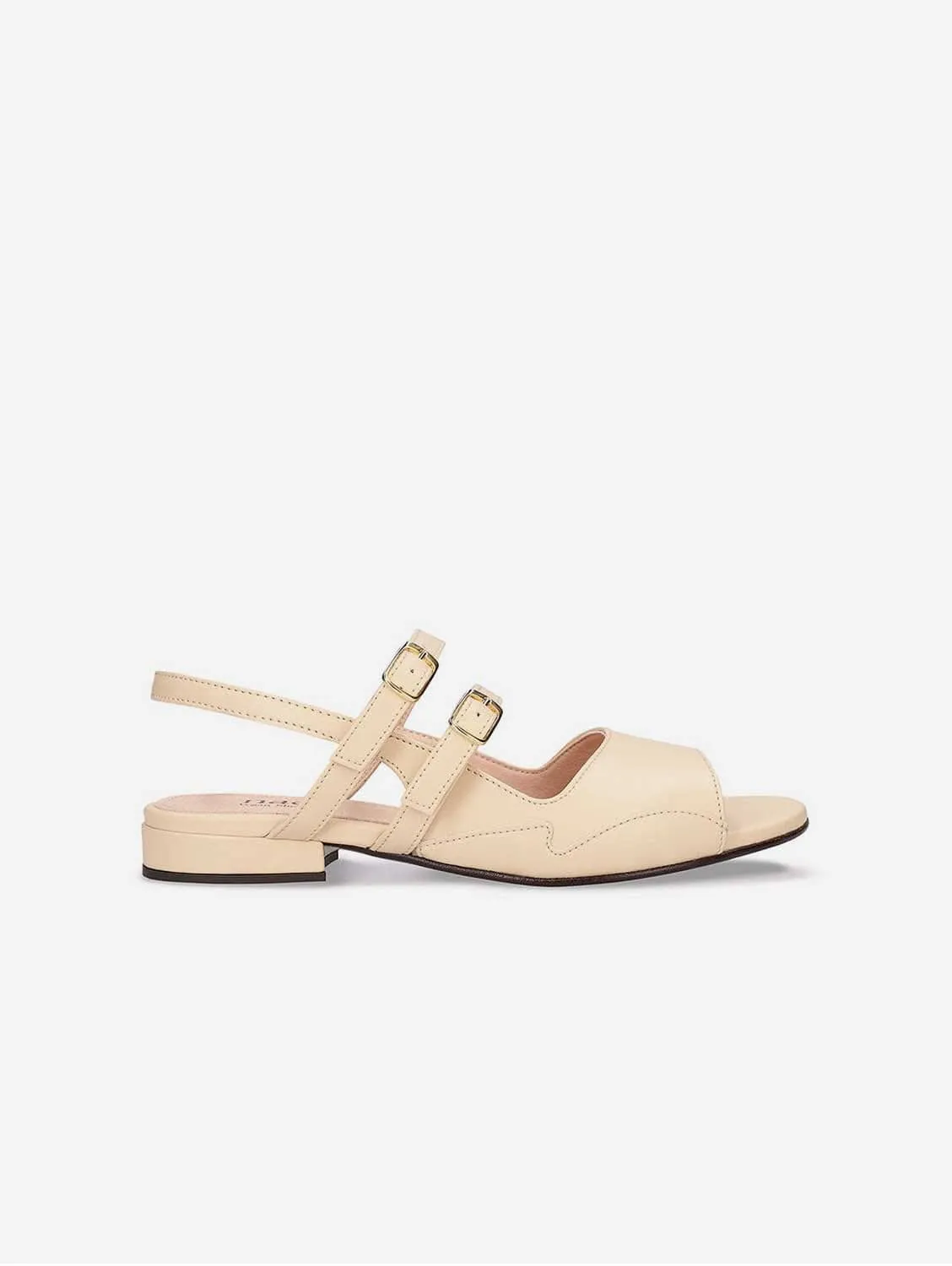 Sandales Slingback en Cuir Végétal de Pomme Pax Vegan | Beige