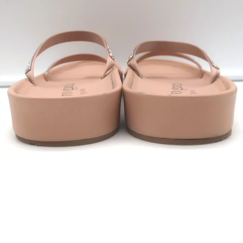 Sandales à glissière Pedro Garcia Alania ornées de cristaux en cuir rose blush taille 38
