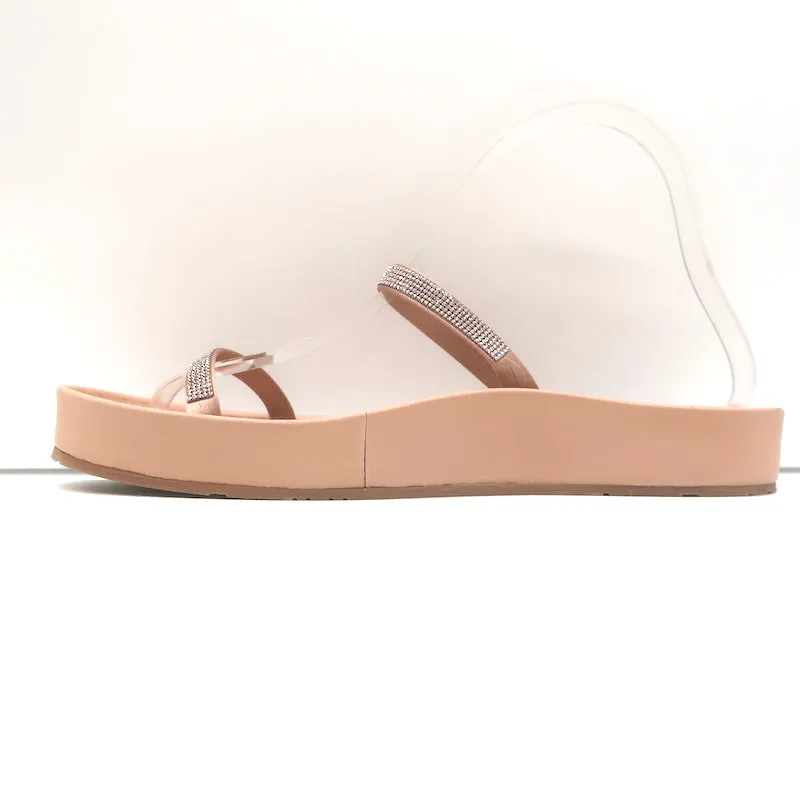 Sandales à glissière Pedro Garcia Alania ornées de cristaux en cuir rose blush taille 38