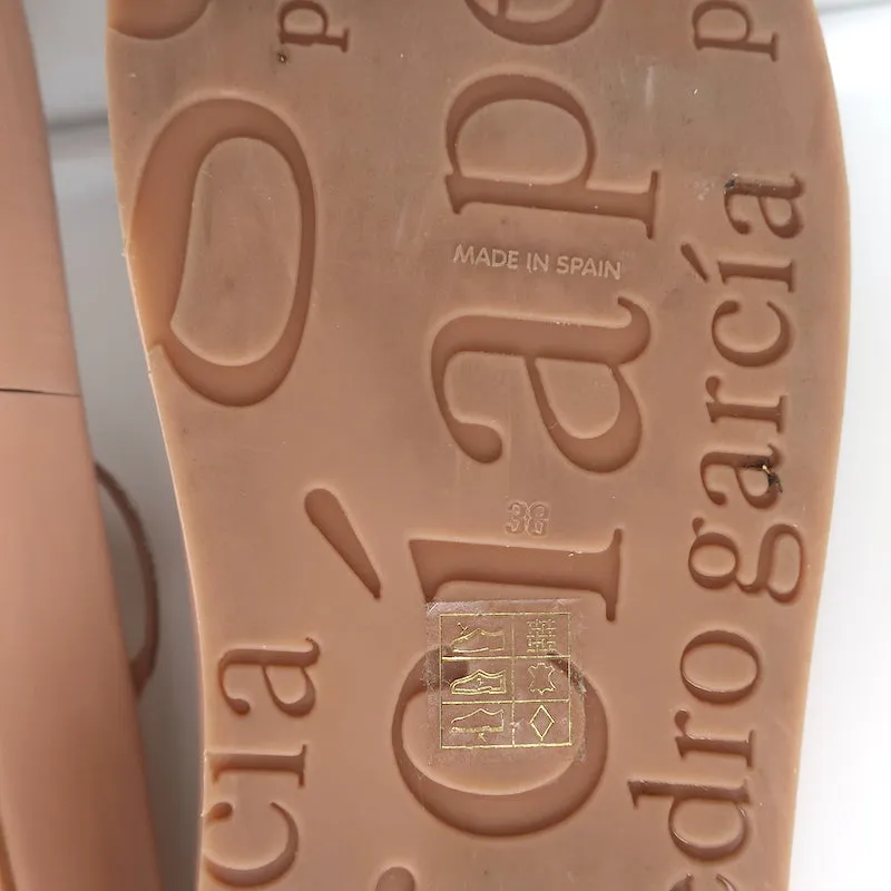 Sandales à glissière Pedro Garcia Alania ornées de cristaux en cuir rose blush taille 38