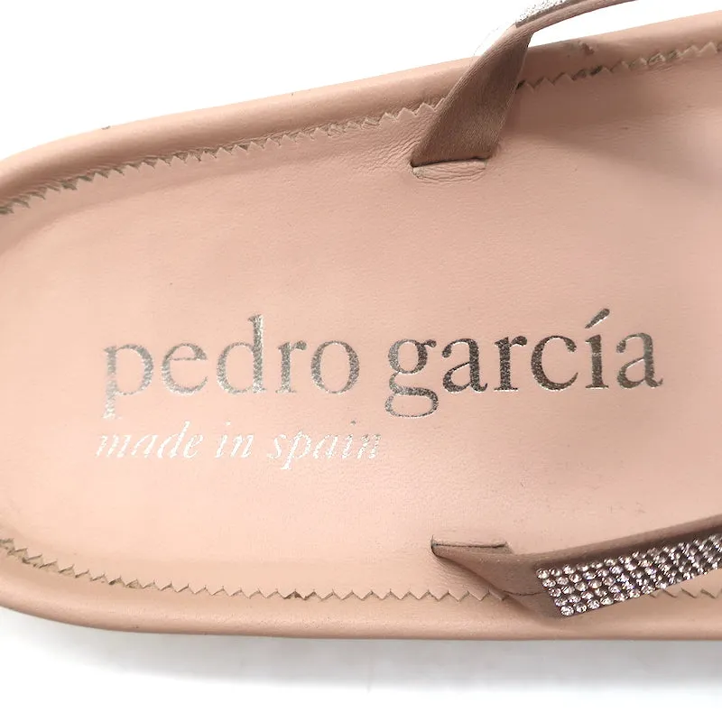 Sandales à glissière Pedro Garcia Alania ornées de cristaux en cuir rose blush taille 38
