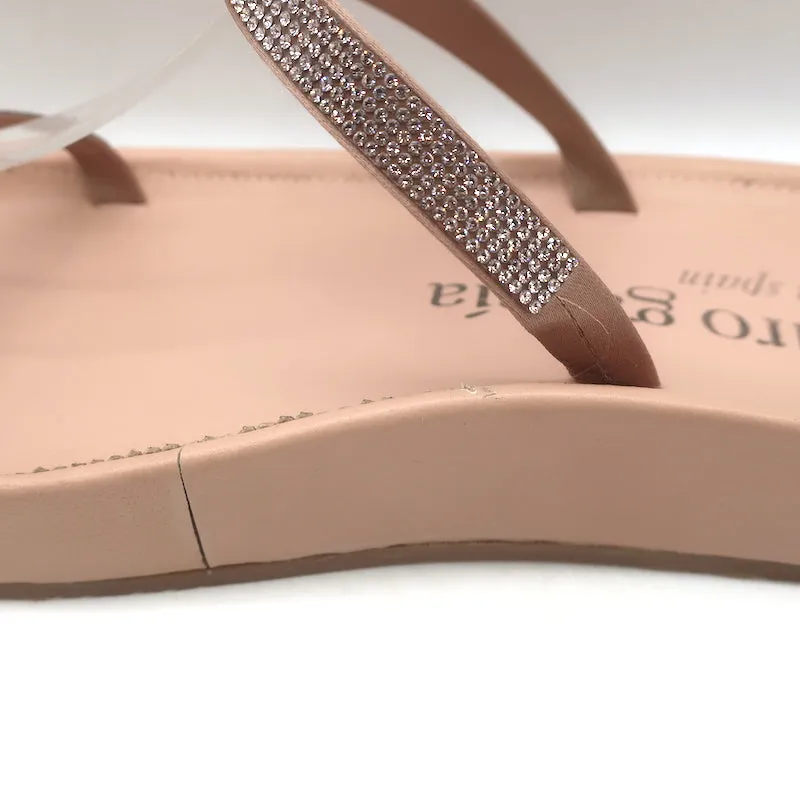 Sandales à glissière Pedro Garcia Alania ornées de cristaux en cuir rose blush taille 38