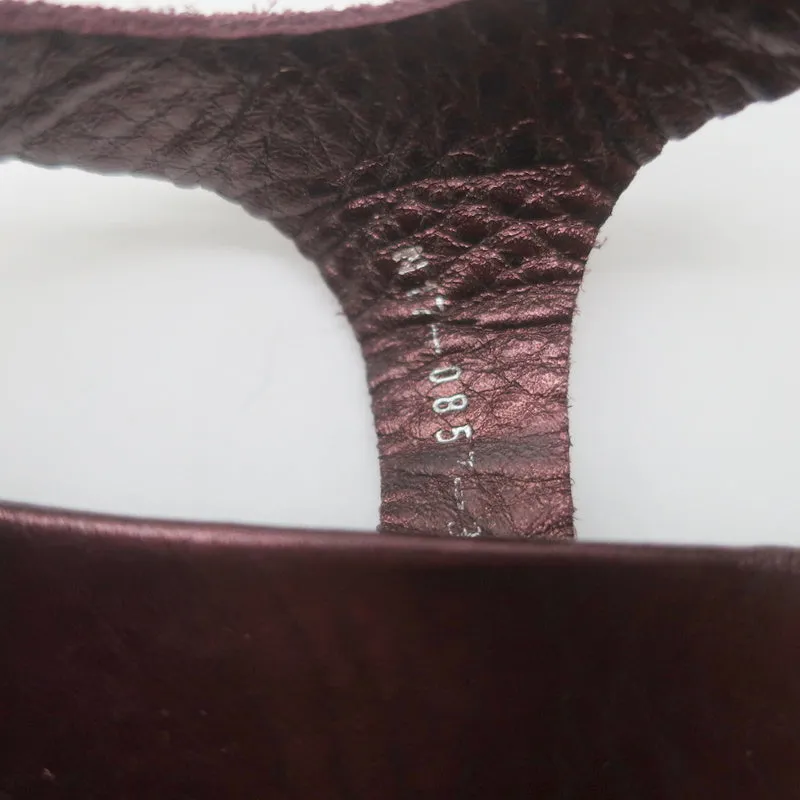 Pedro Garcia Judith Sandales à Paillettes Suédine Bordeaux Taille 38.5