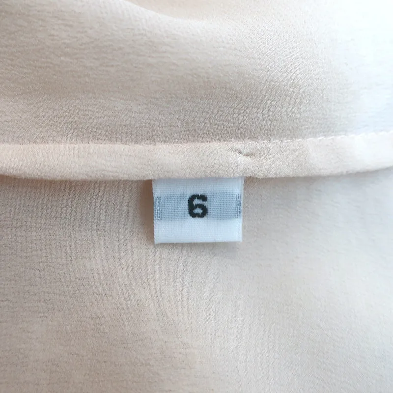 Peter Soronen Blouse Beige en Soie à Panneaux de Dentelle Taille 6 Haut à Manches Longues