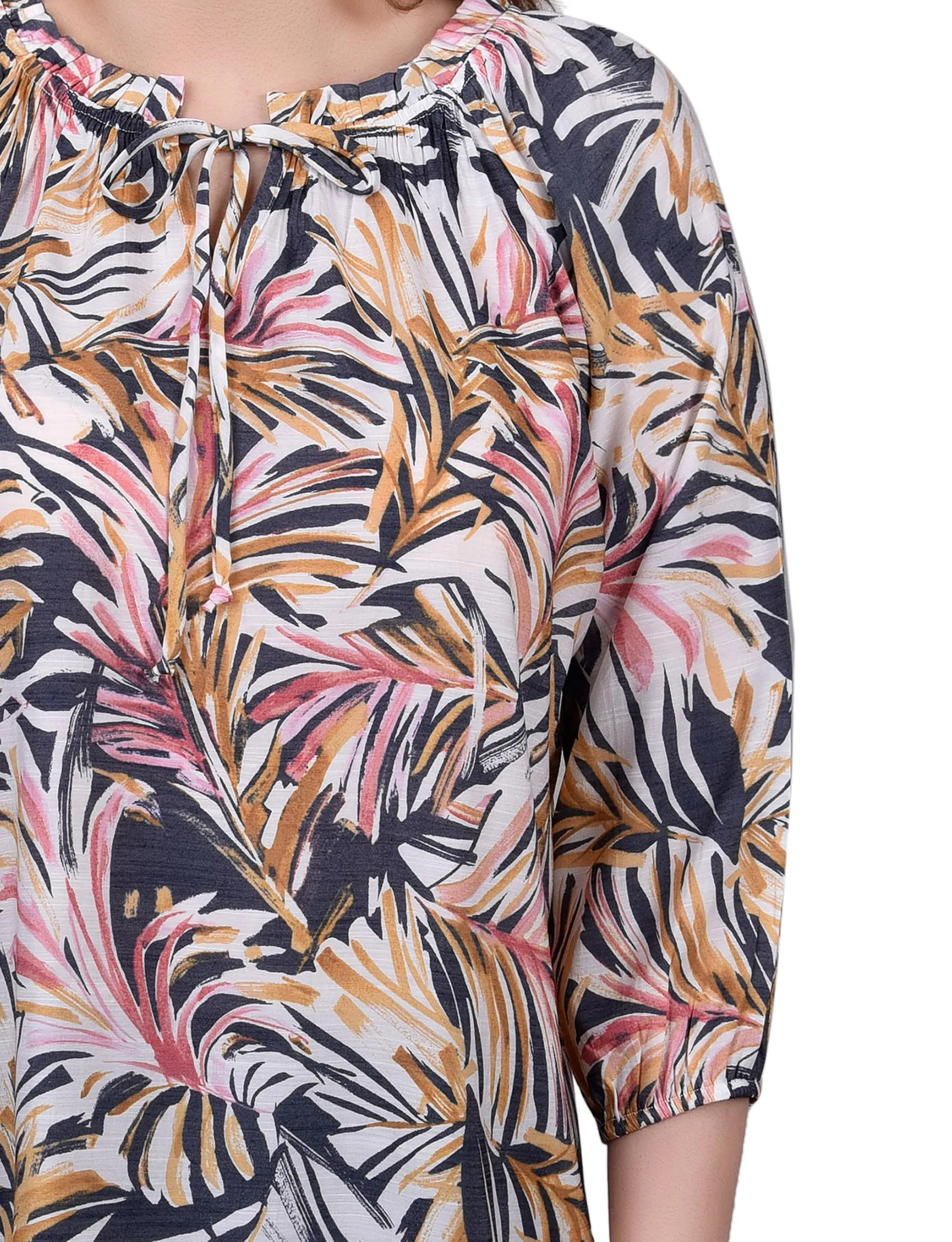 Blouse à encolure coulissante avec manches 3/4