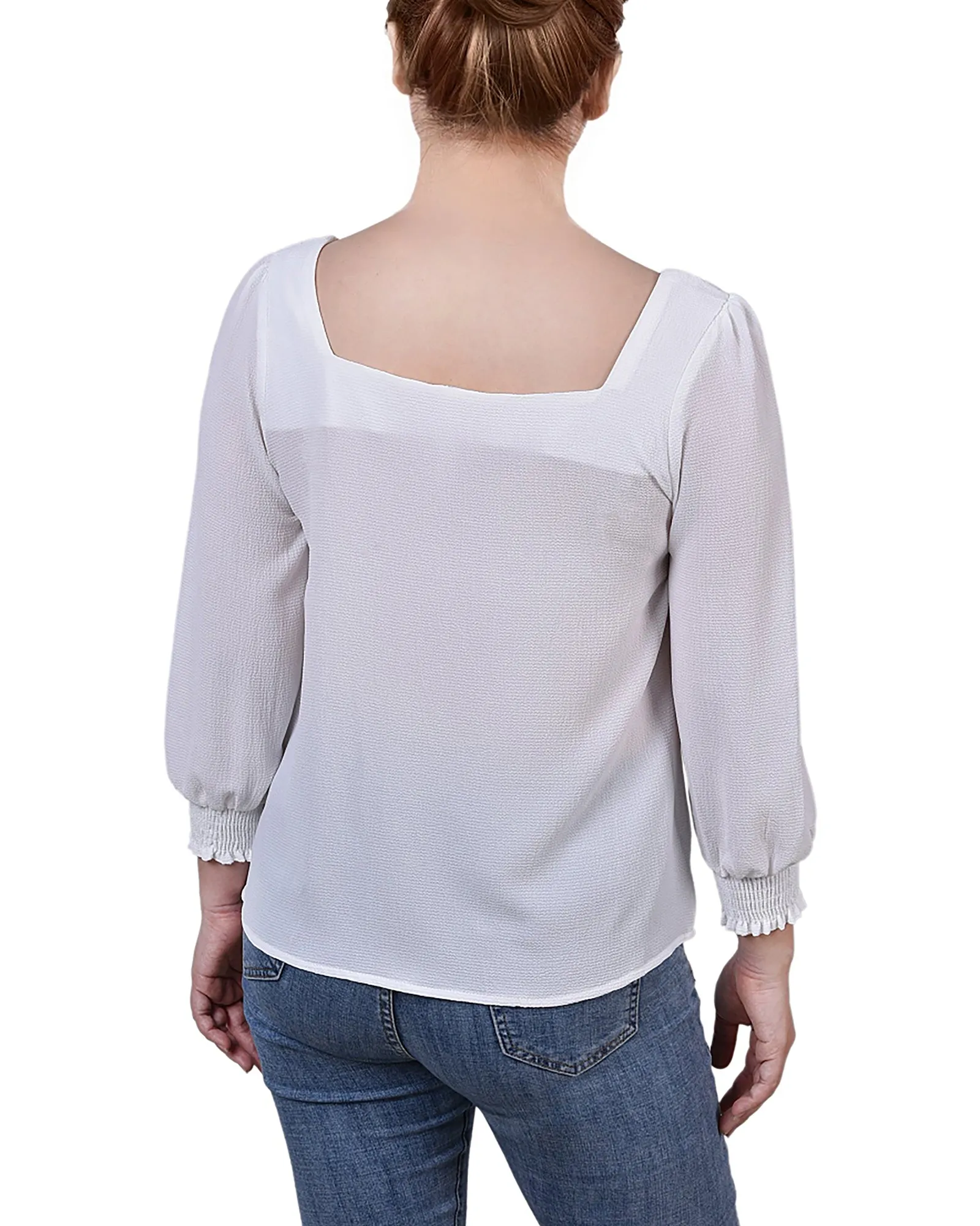 Blouse carrée à manches 3/4