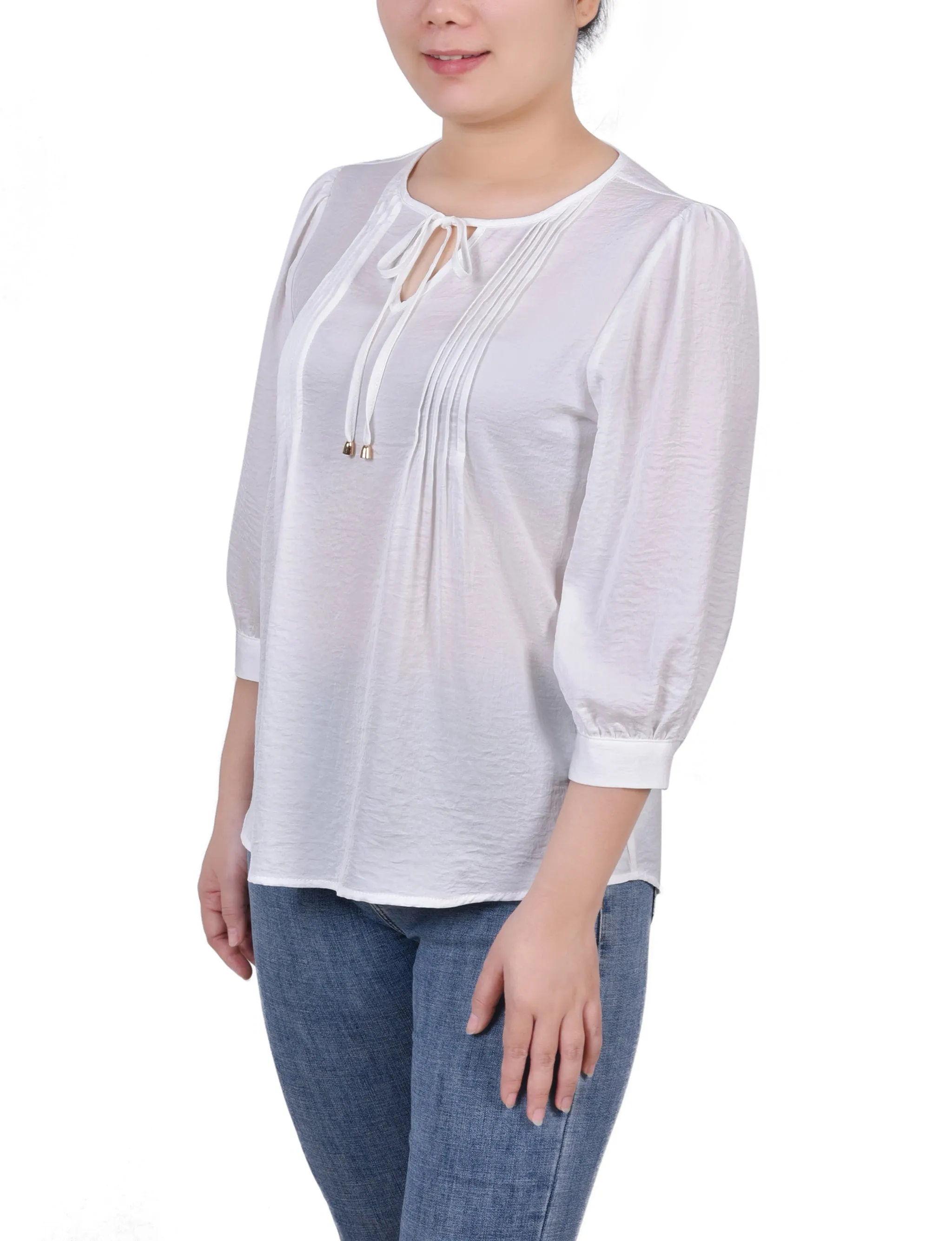 Blouse en satin à manches courtes