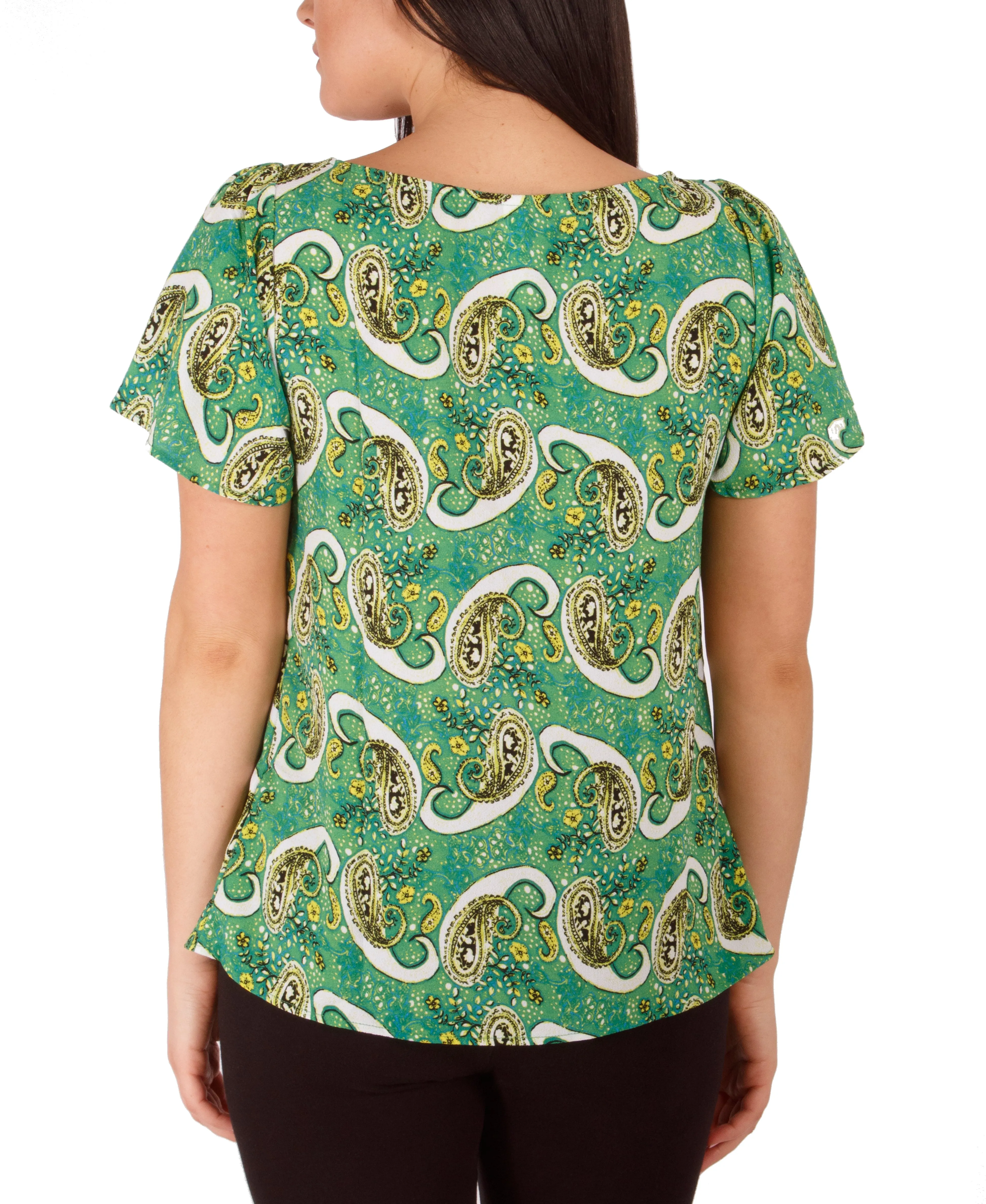 Blouse à boutonnage devant avec manches flutter