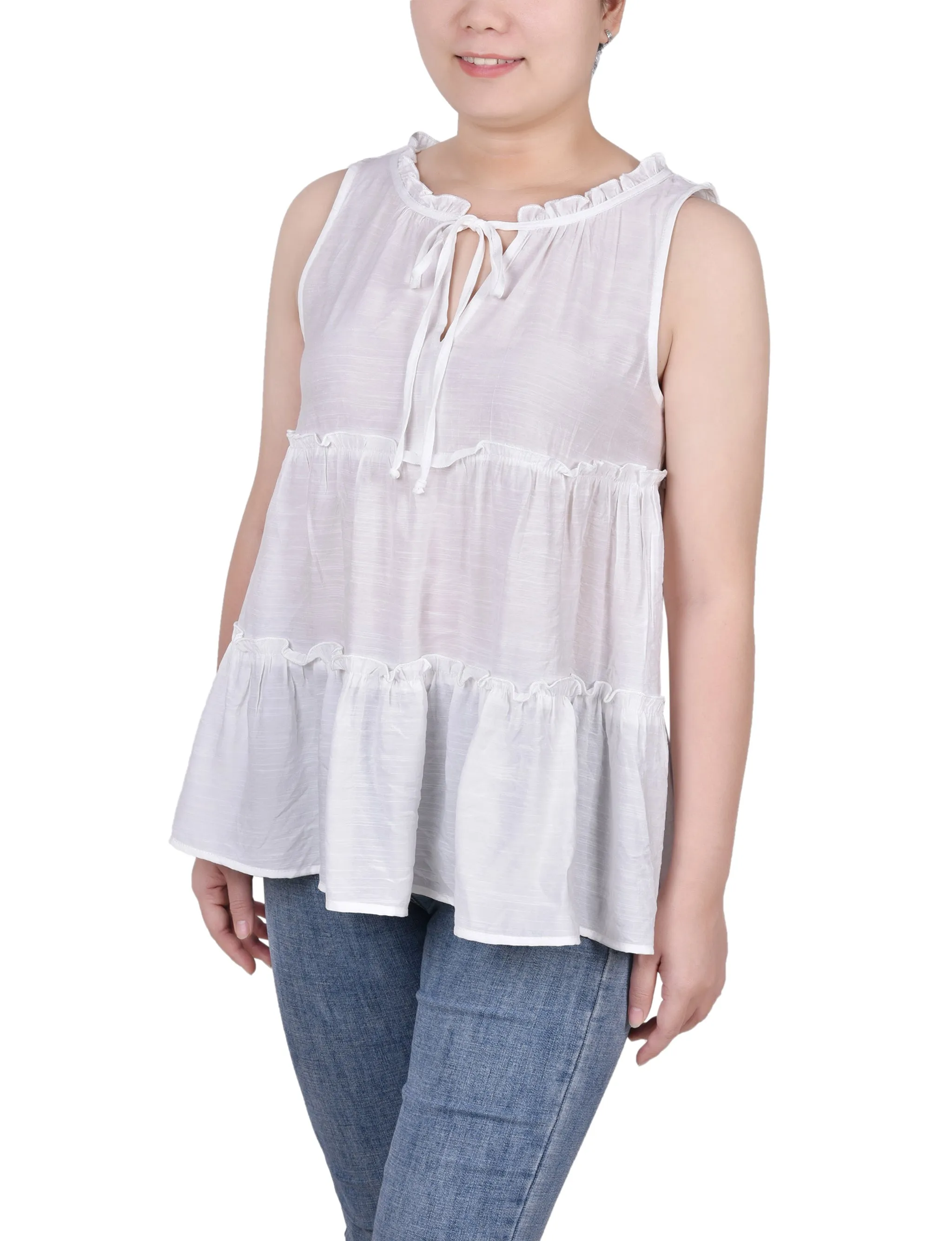 Petite Blouse sans Manches à Étages