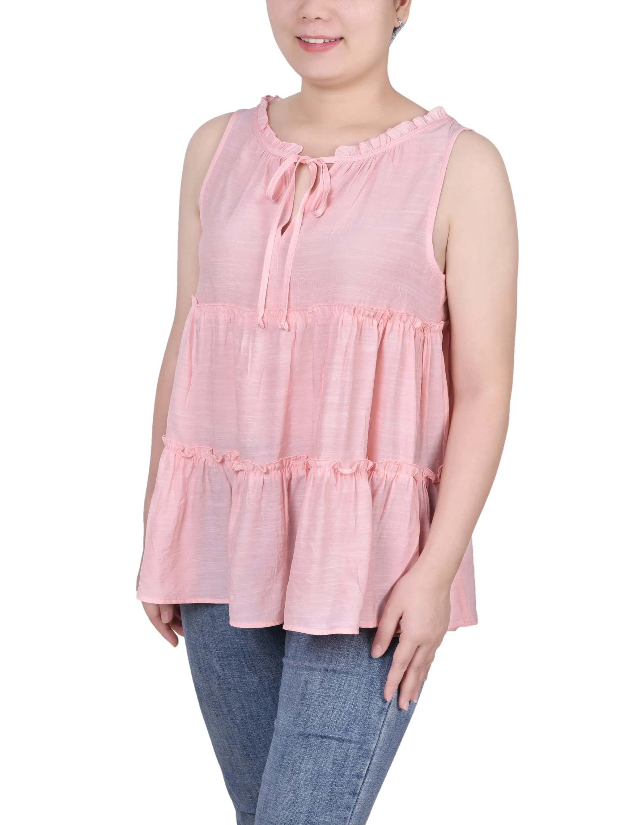 Petite Blouse sans Manches à Étages