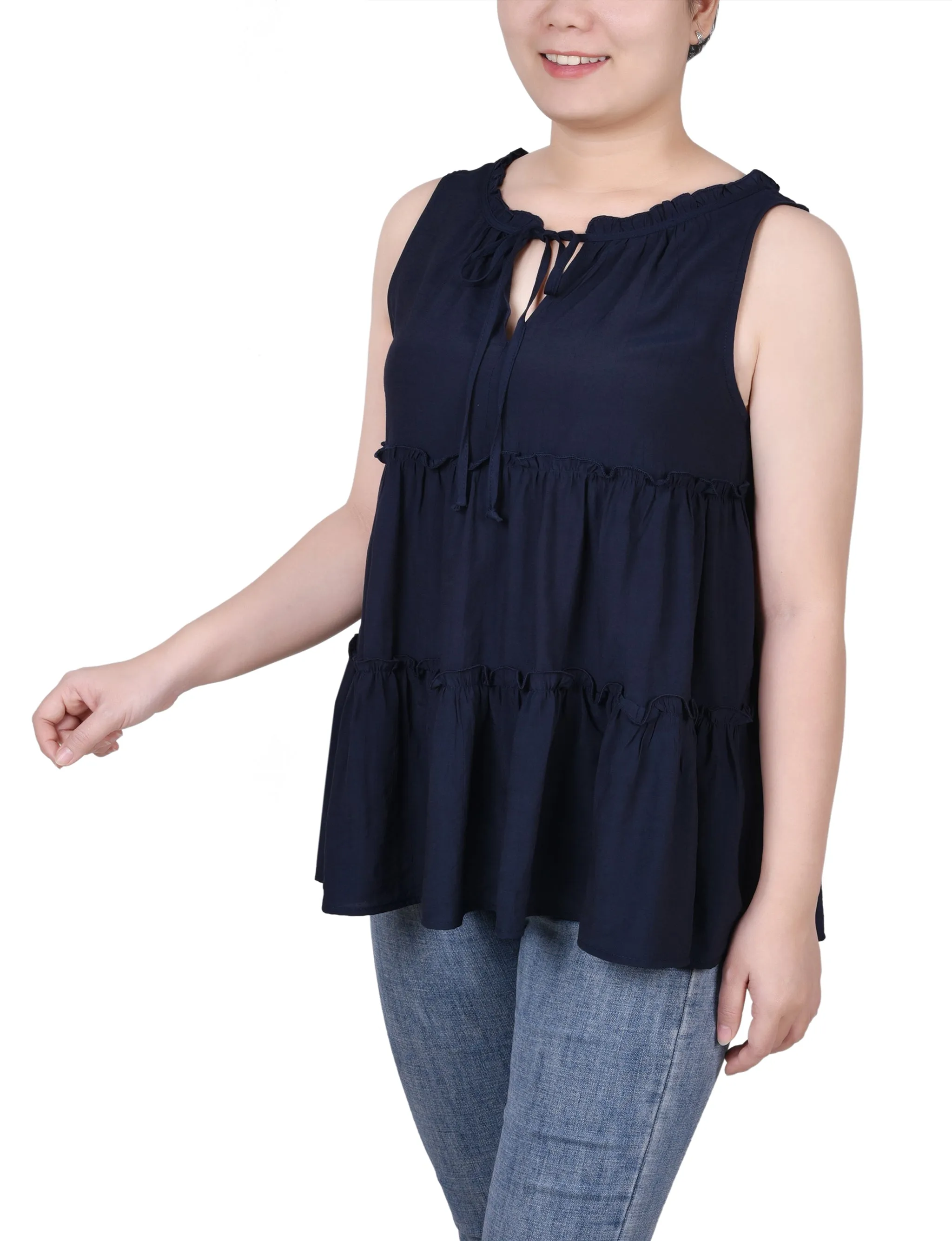 Petite Blouse sans Manches à Étages