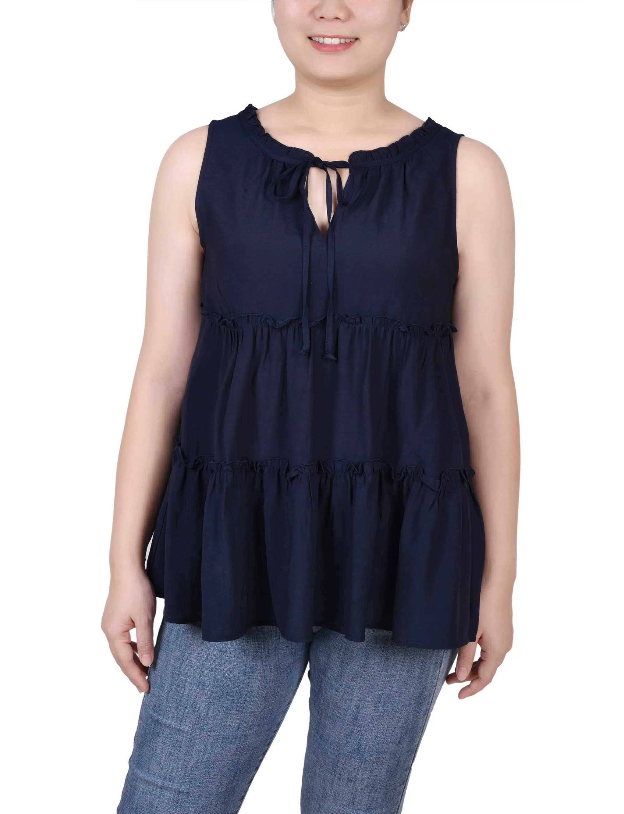 Petite Blouse sans Manches à Étages