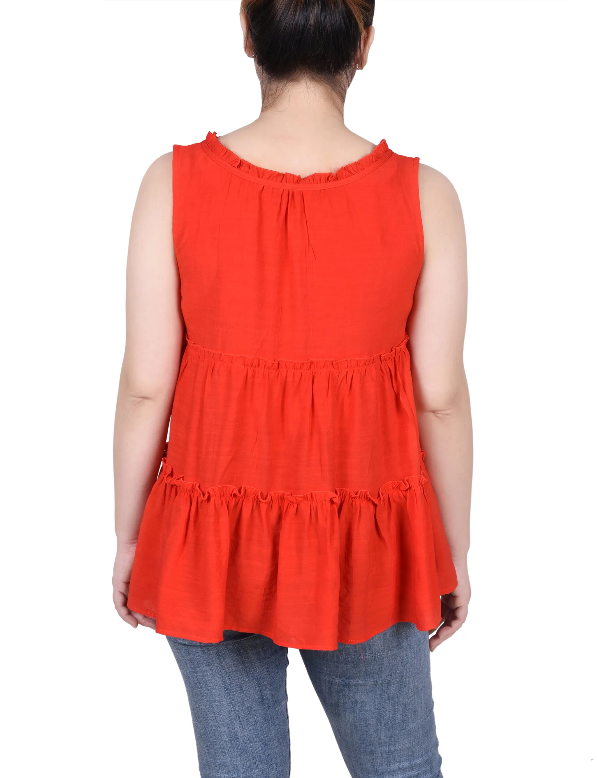 Petite Blouse sans Manches à Étages