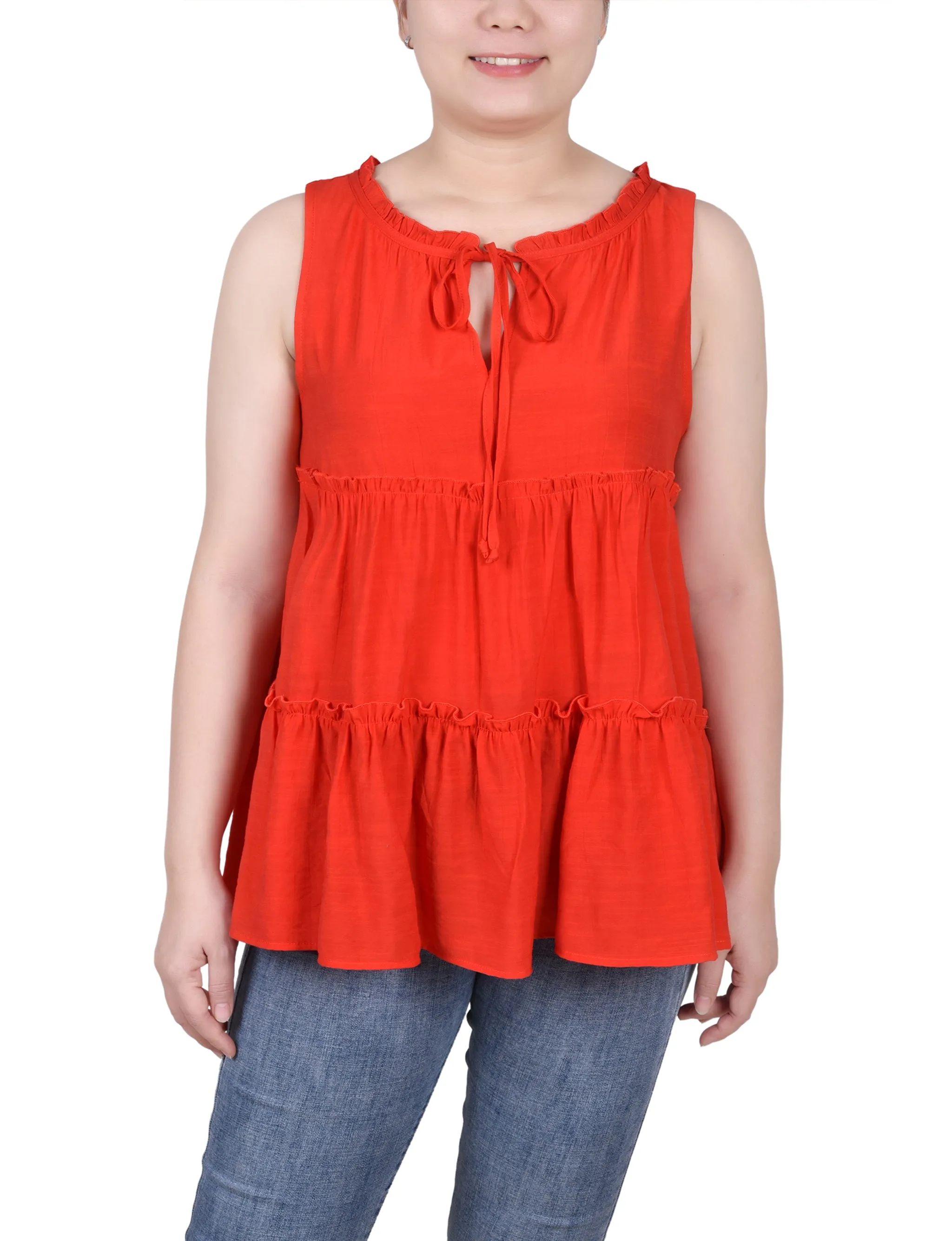 Petite Blouse sans Manches à Étages